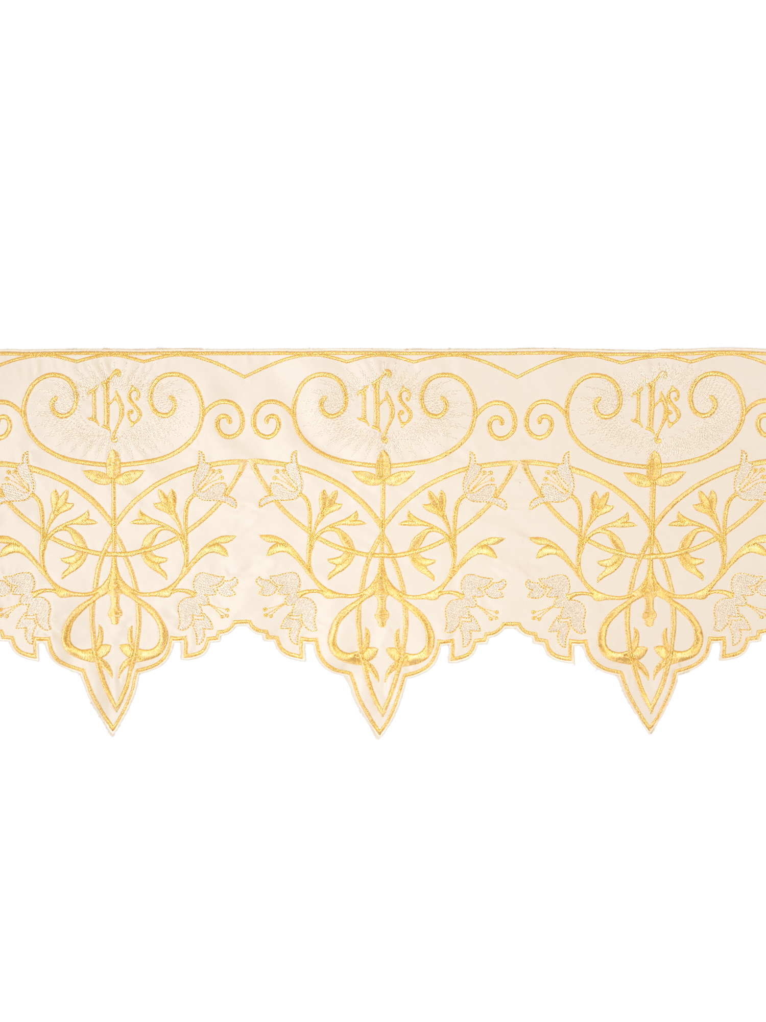 Antependium avec monogramme IHS en écru KOM/037/05 27cm 3,5m - CHASUBLES.FR