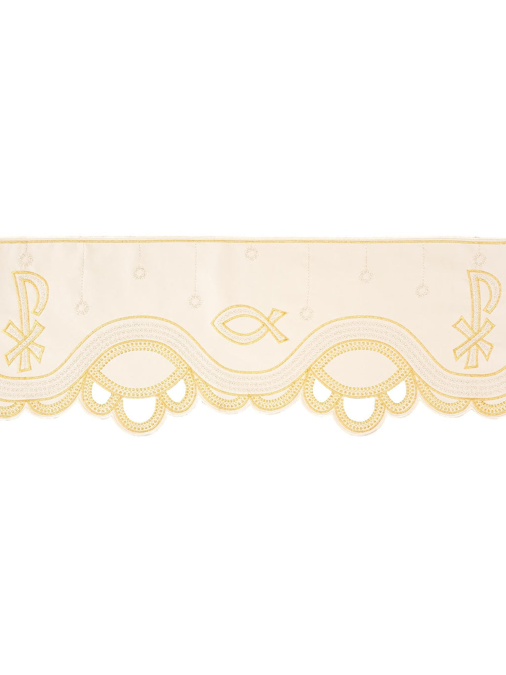 Antependium brodé sur le devant PAX écru KOM/036/05 20cm 3,5m - CHASUBLES.FR