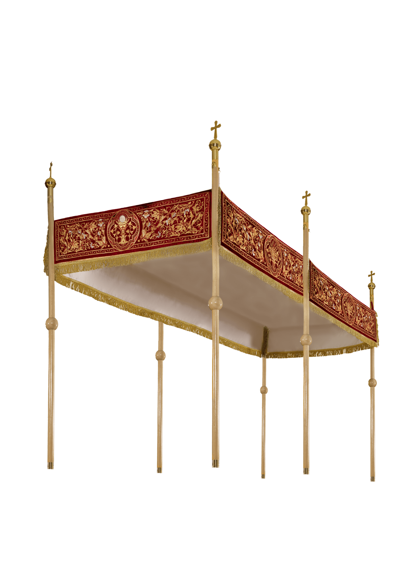 Baldaquin pour 6 spars brodé sur velours KBA/004/05/20/PA 150*250 AKSAMIT BORDO - CHASUBLES.FR