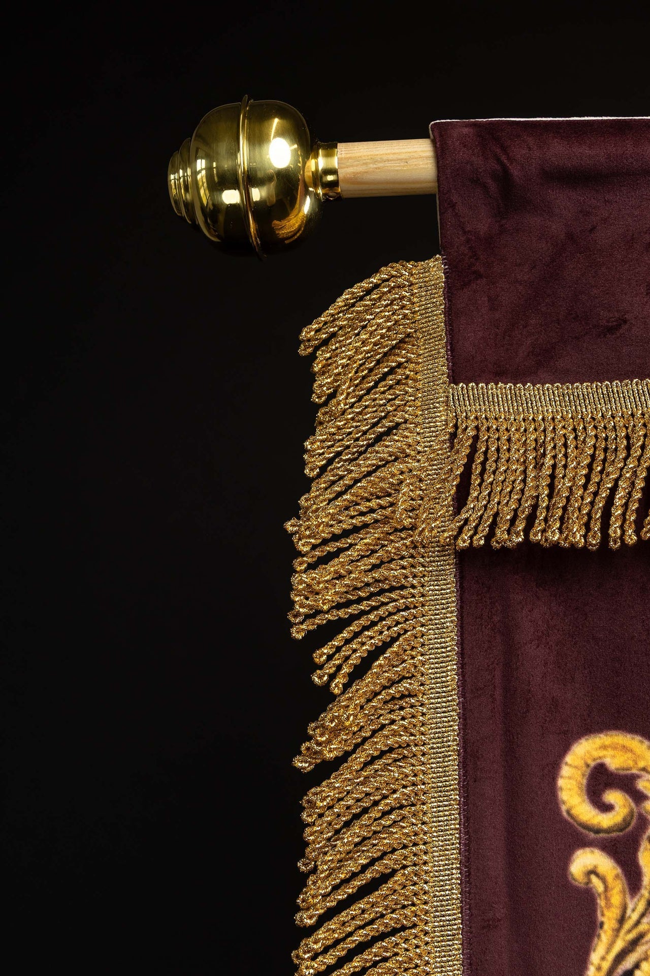 Bannière liturgique imprimée recto verso avec le Sacré-Cœur de Jésus et le calice IHS CHD/002/09-05/109 80*130 - CHASUBLES.FR