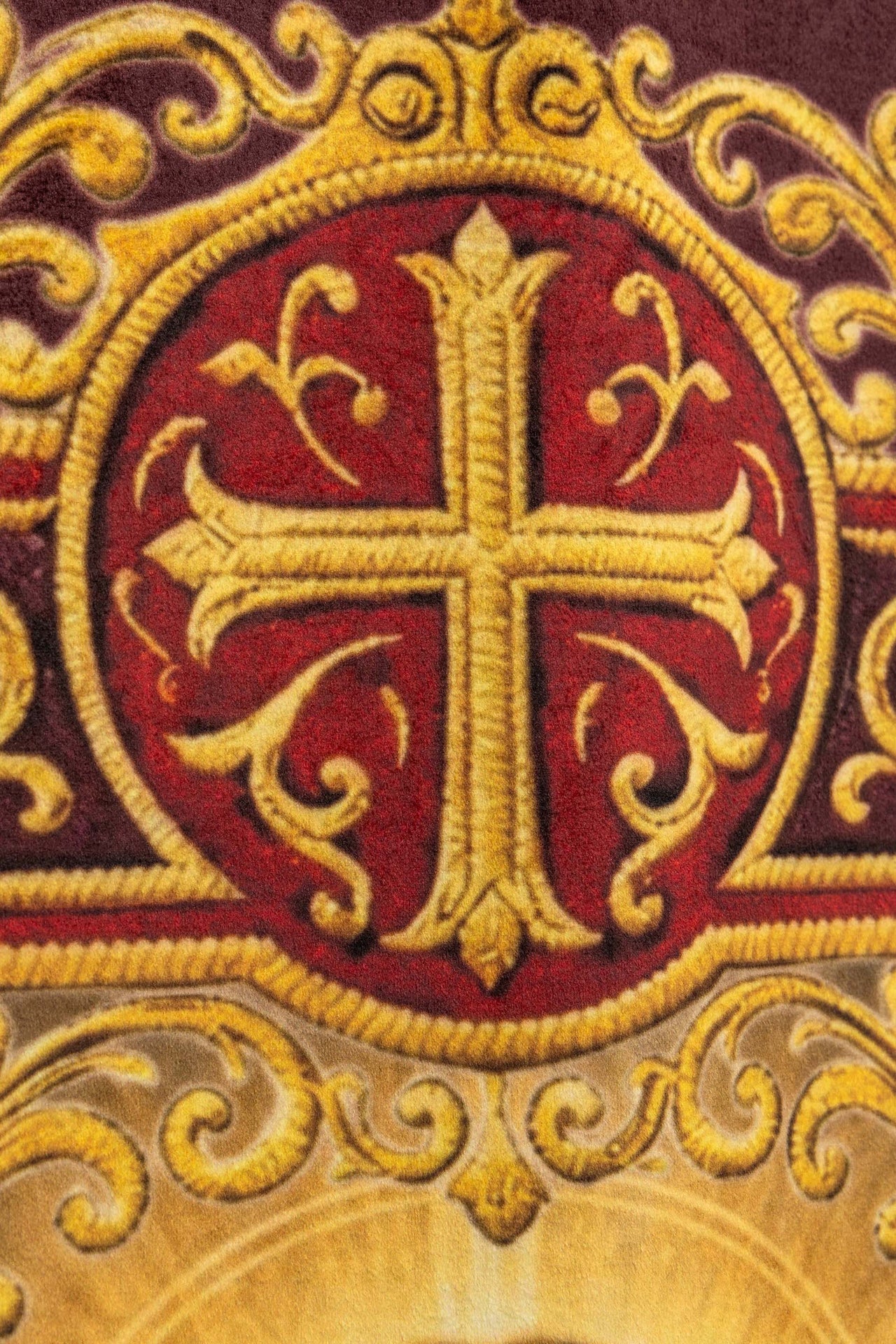 Bannière liturgique imprimée recto verso avec le Sacré-Cœur de Jésus et le calice IHS CHD/002/09-05/109 80*130 - CHASUBLES.FR