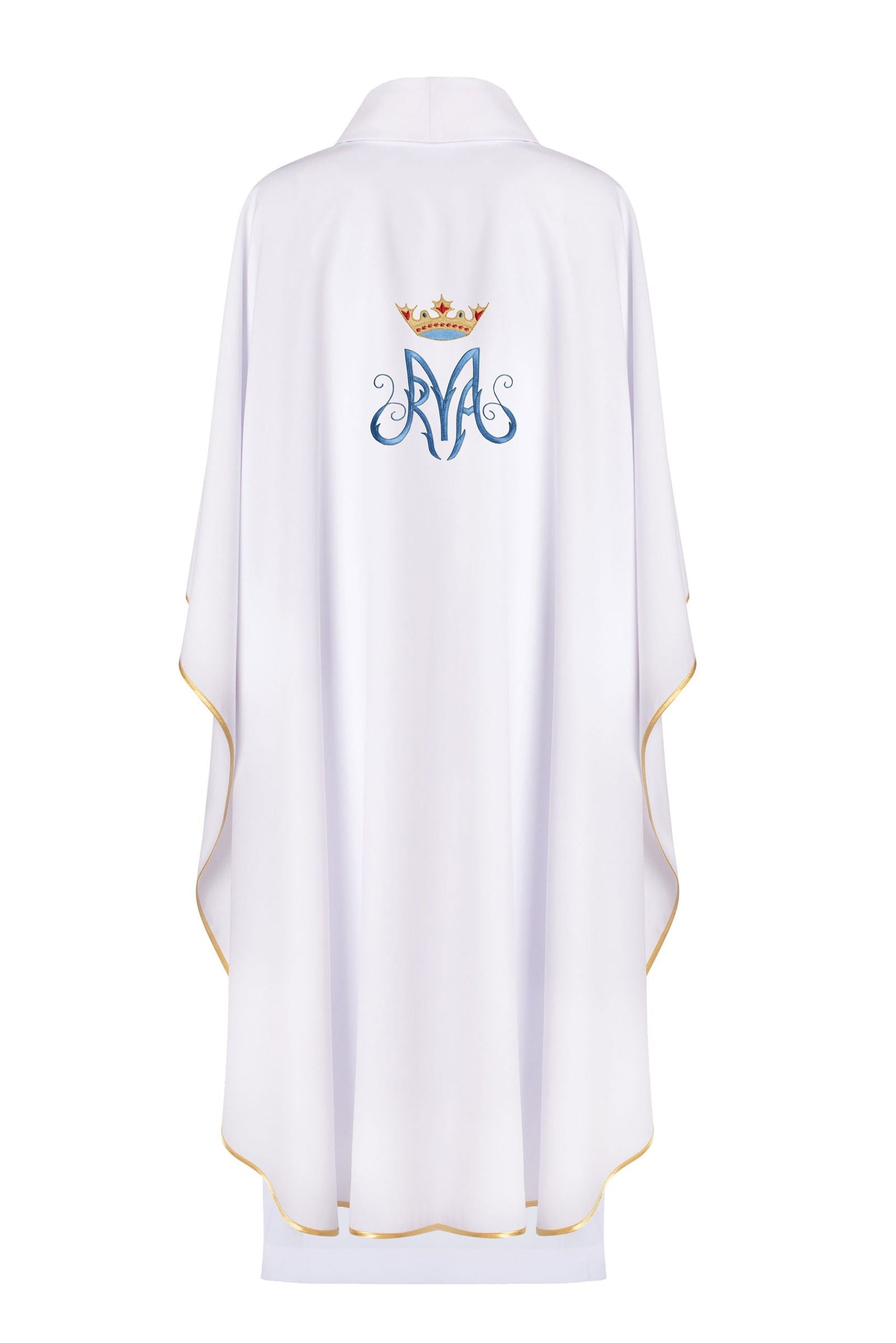 Chasuble liturgique mariale blanche