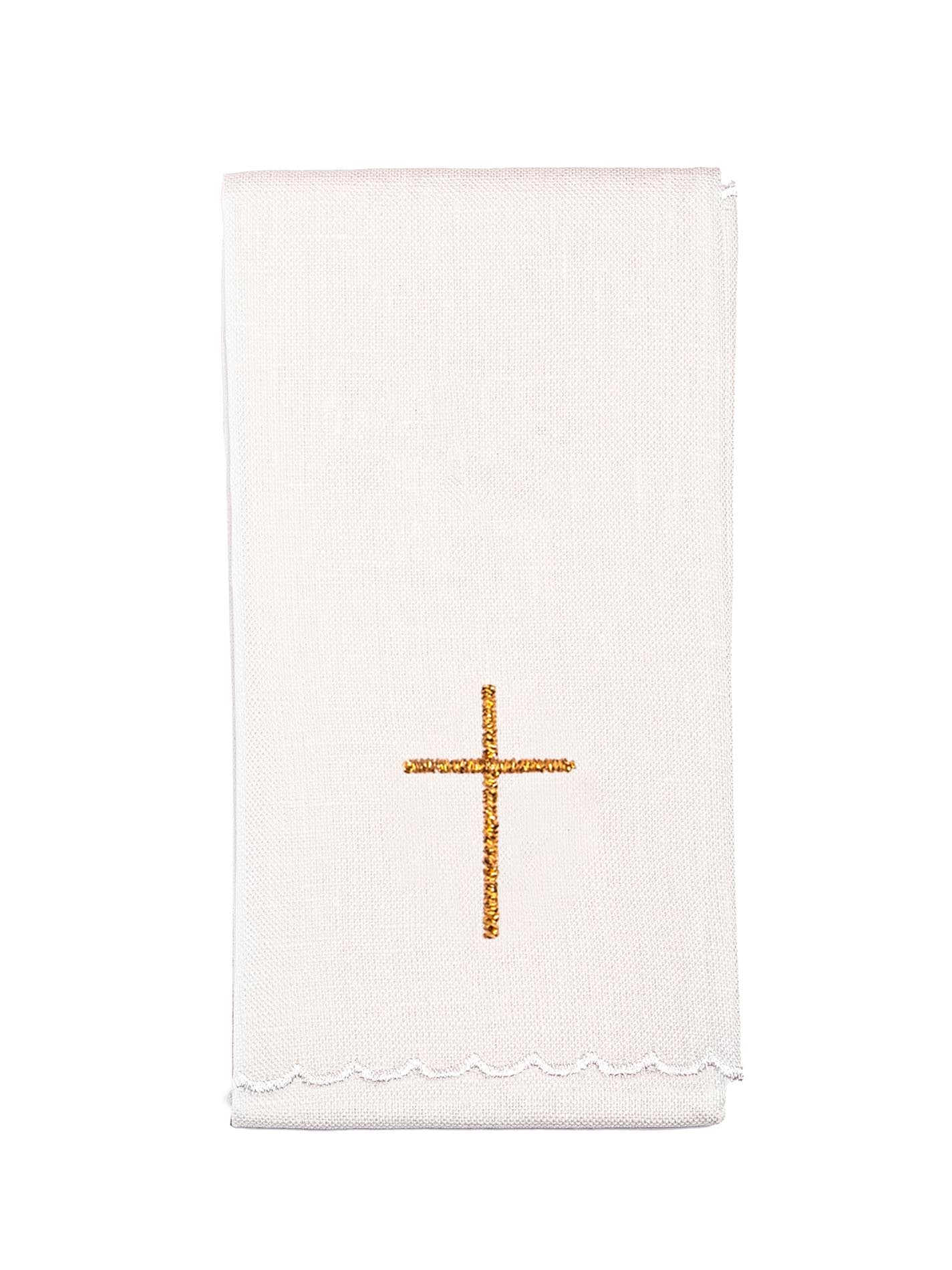 Linge d'autel brodée en lin thème eucharistique