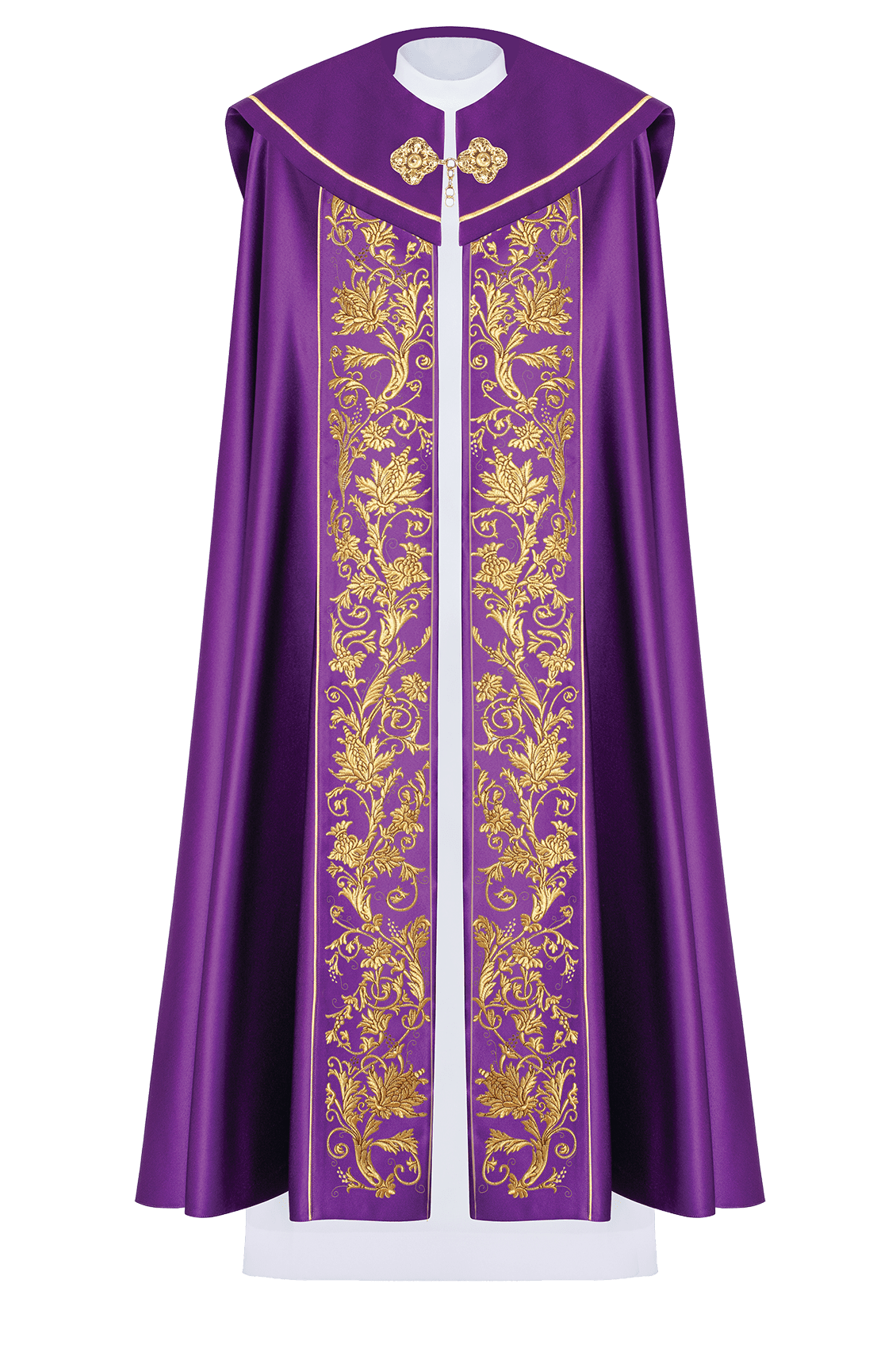 Chapelle liturgique avec calice brodé en violet KKP/013/03/20 FIOLET SAT. POMPON 145cm - CHASUBLES.FR