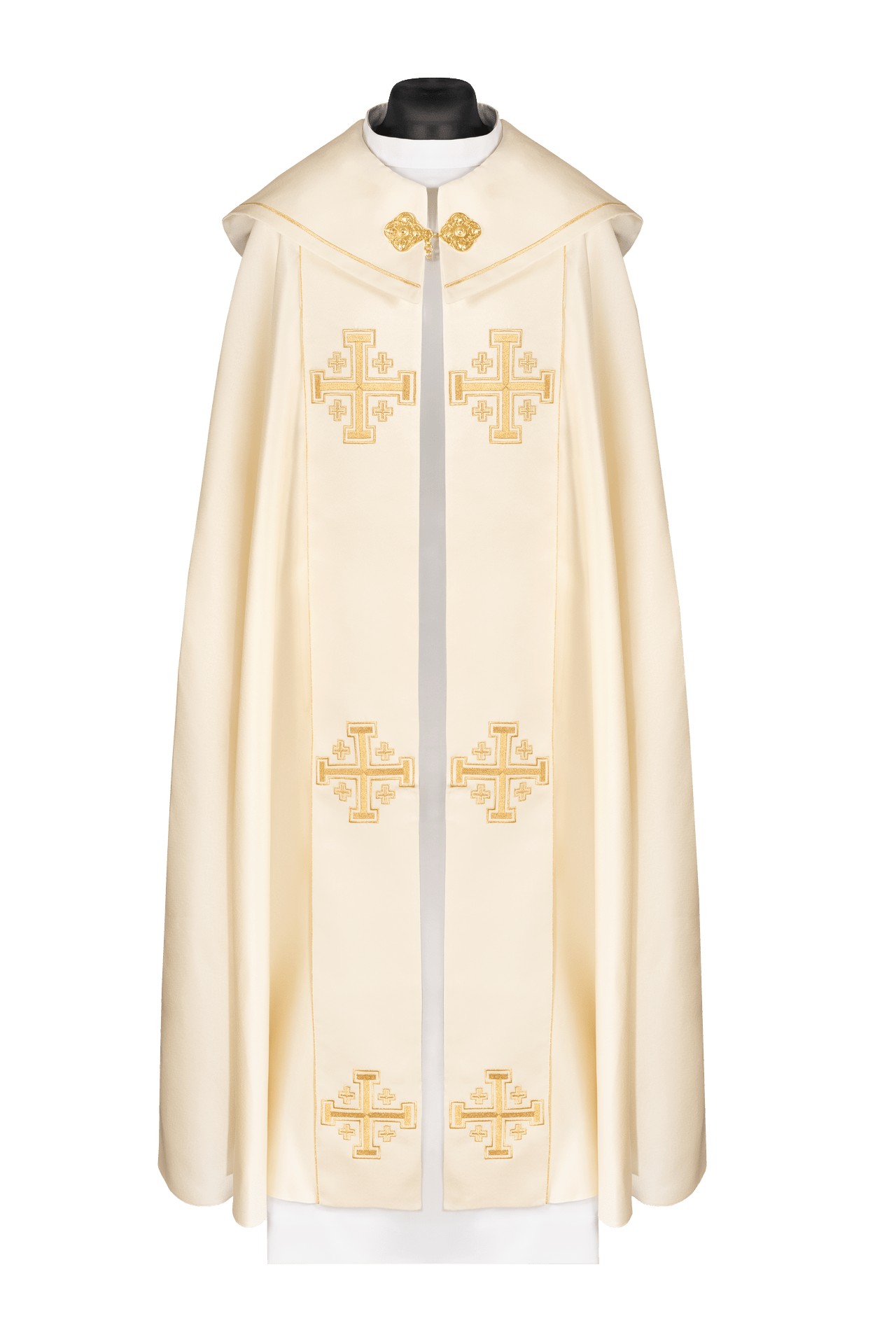Chapelle liturgique écrue avec orfrois et broderie de croix KDT/3046/05 ECRU 145CM - CHASUBLES.FR