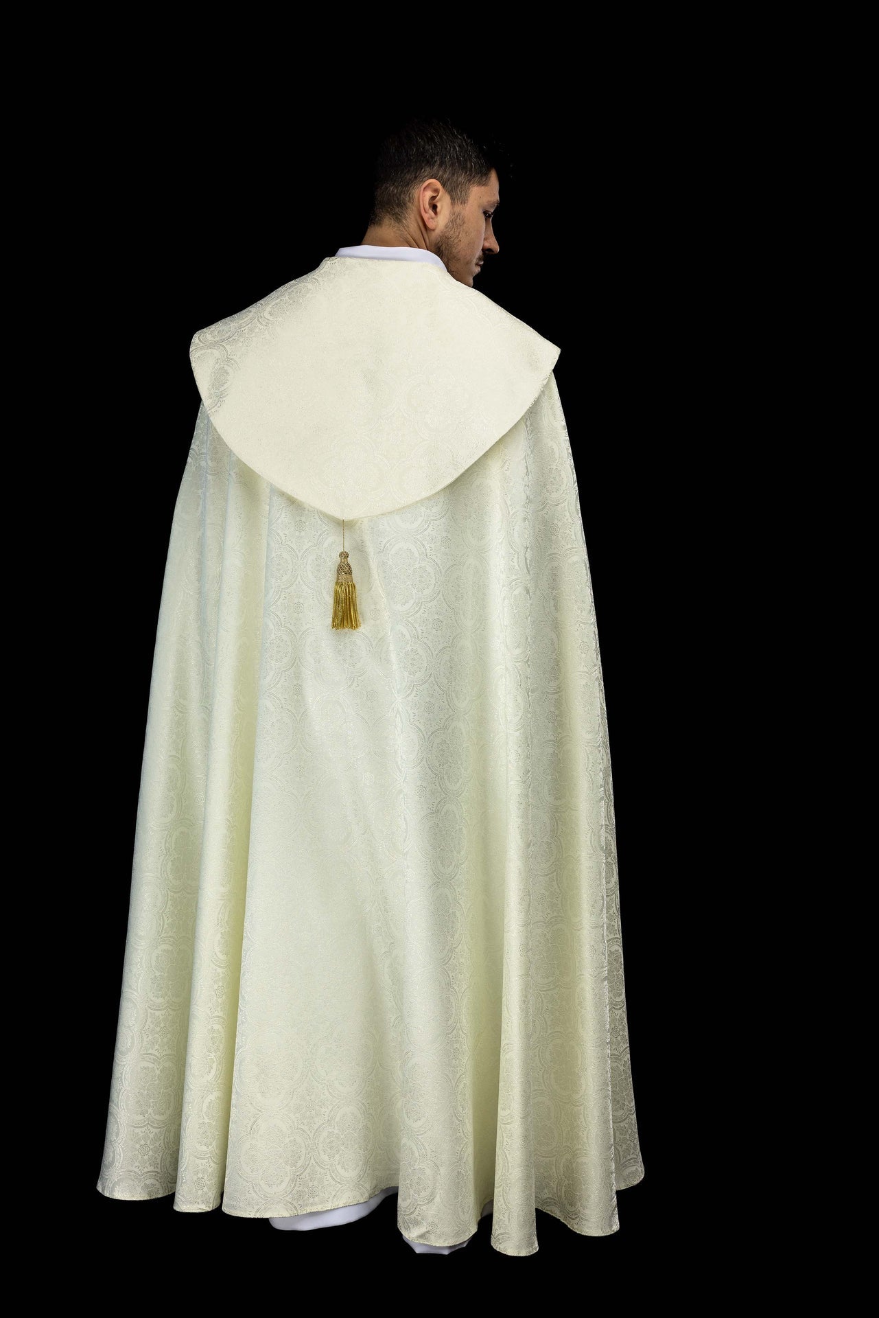 Chapelle liturgique en jacquard écru KKP/161/05/11 145cm - CHASUBLES.FR