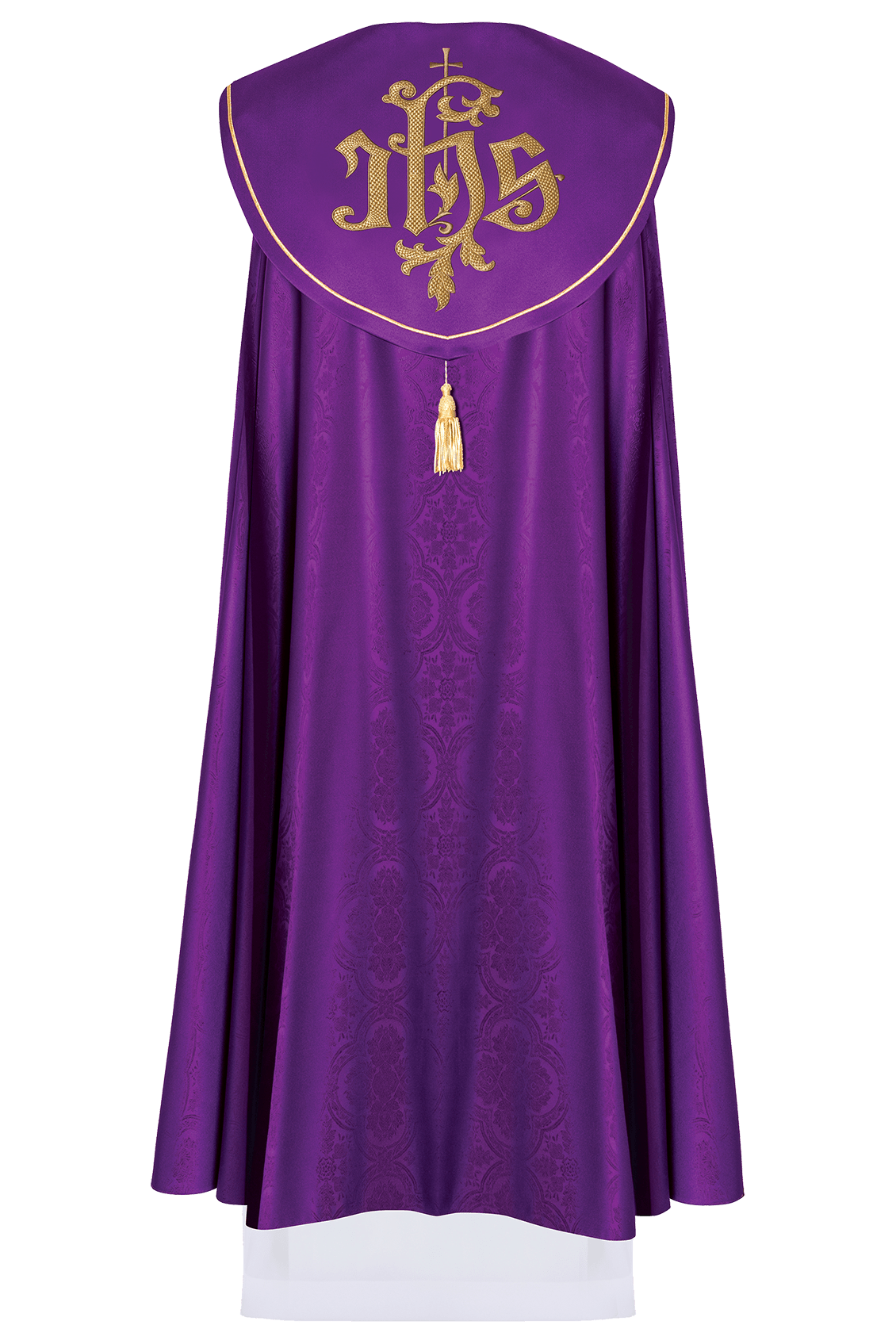 Chapelle liturgique violette avec IHS doré KDT/3047/03/20 145CM - CHASUBLES.FR