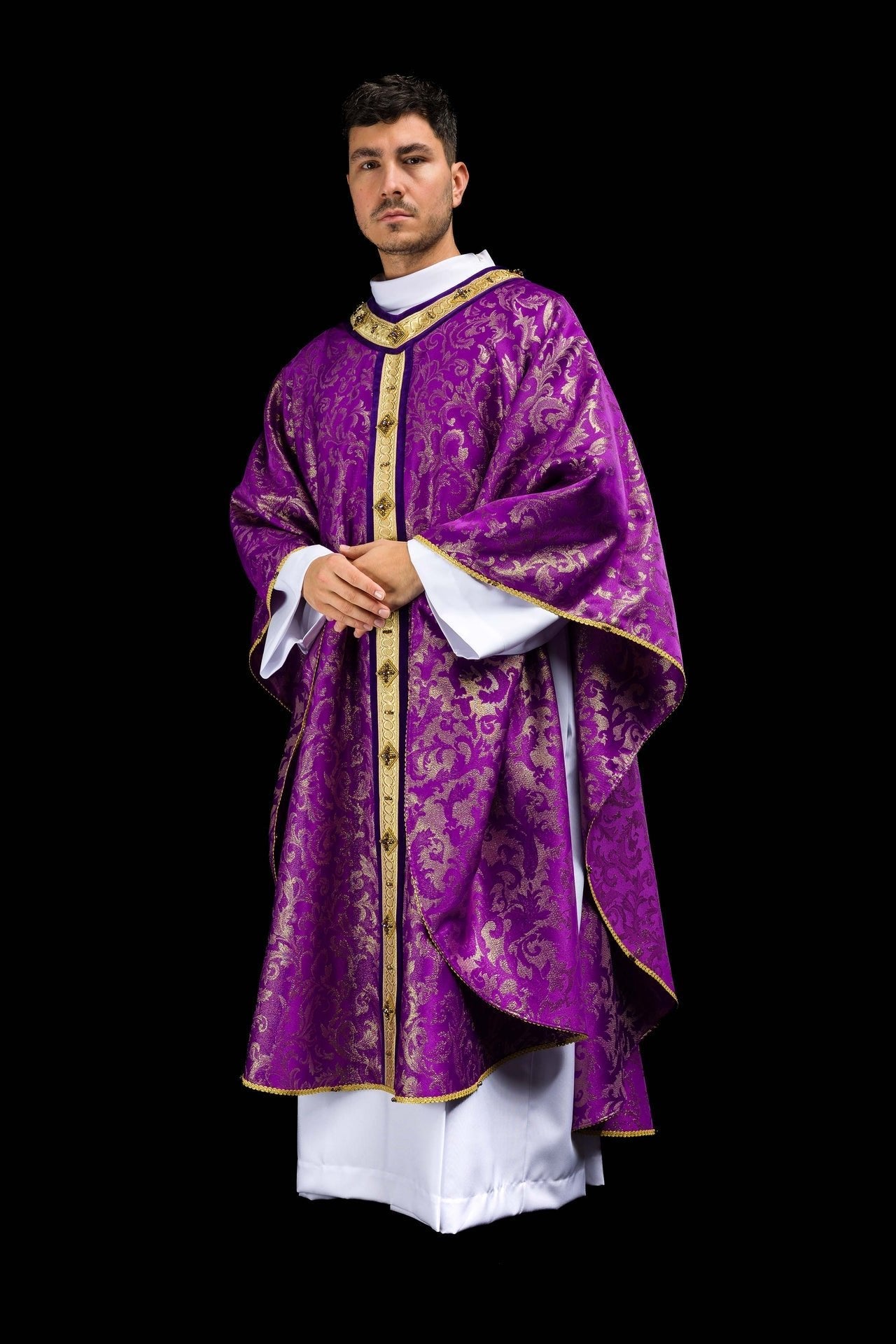 Chasuble artisanale avec pierres naturelles – Handmade 7003 HM/7003/03/90 - CHASUBLES.FR