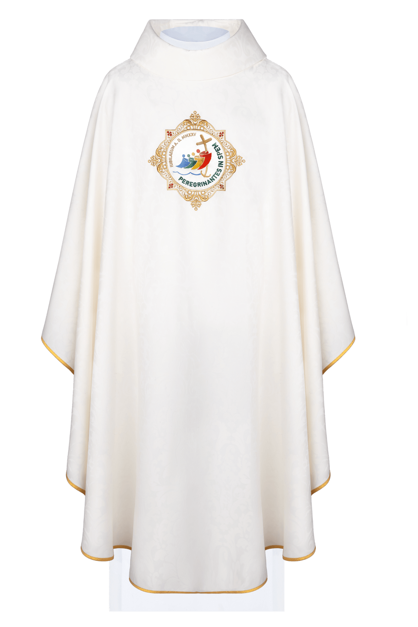 Chasuble avec broderie autour des armoiries du jubilé en écr JR/013/05/81 - CHASUBLES.FR