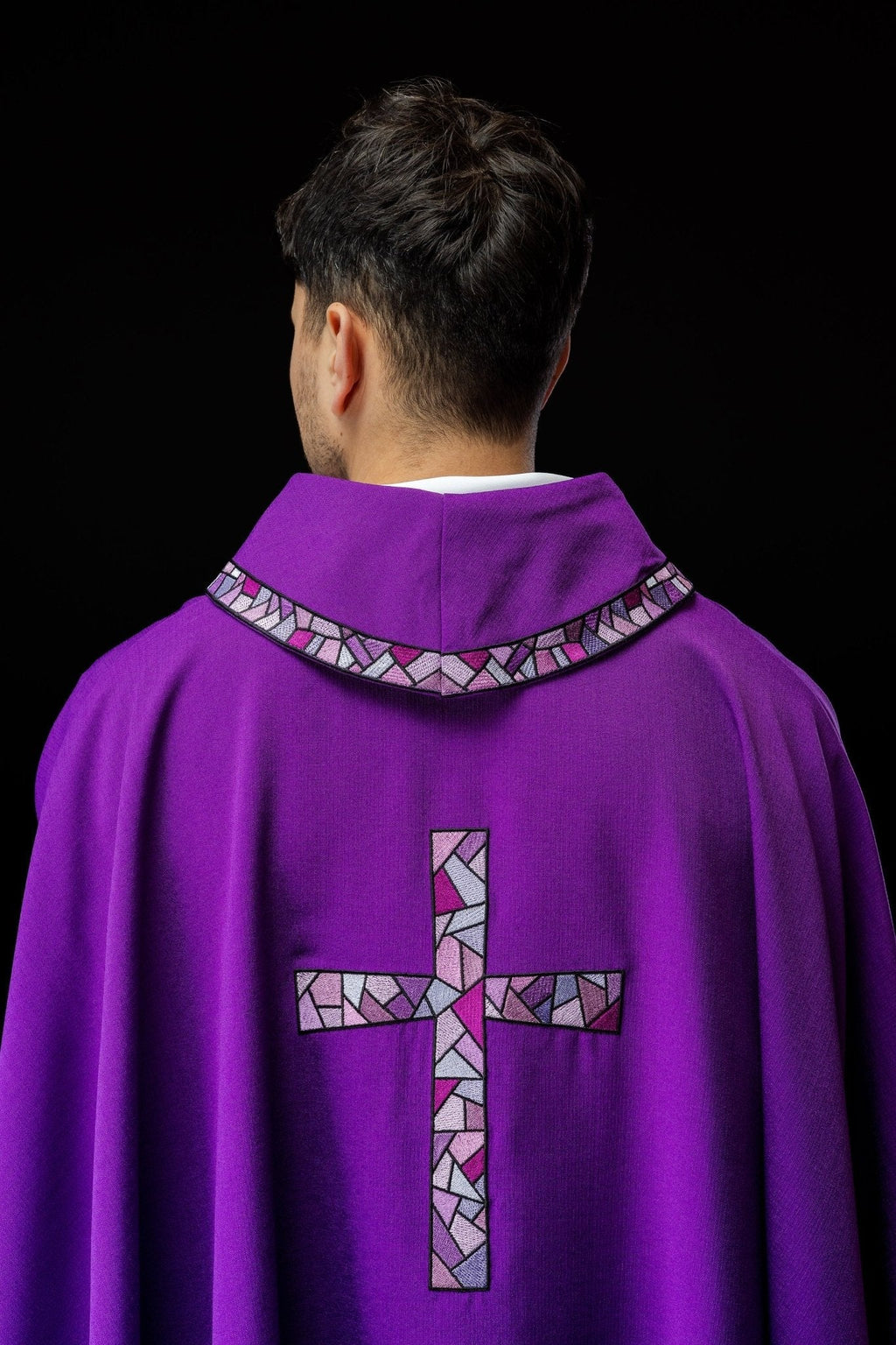 Chasuble avec croix Violet KOR/257/03/62 - CHASUBLES.FR