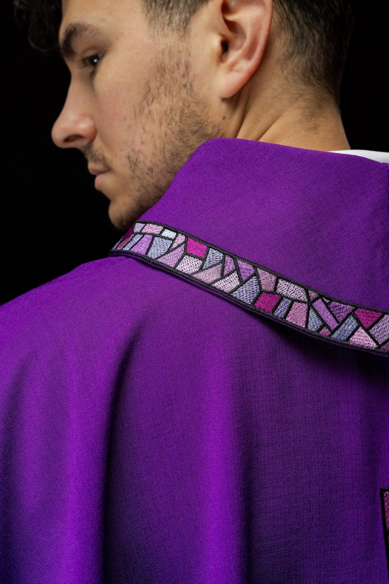 Chasuble avec croix Violet KOR/257/03/62 - CHASUBLES.FR