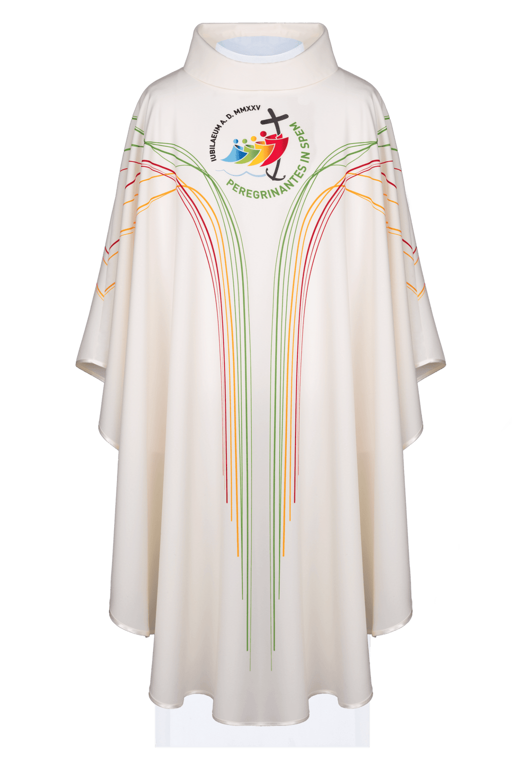 Chasuble blanche avec impression du jubilé JR/011/05/12 - CHASUBLES.FR
