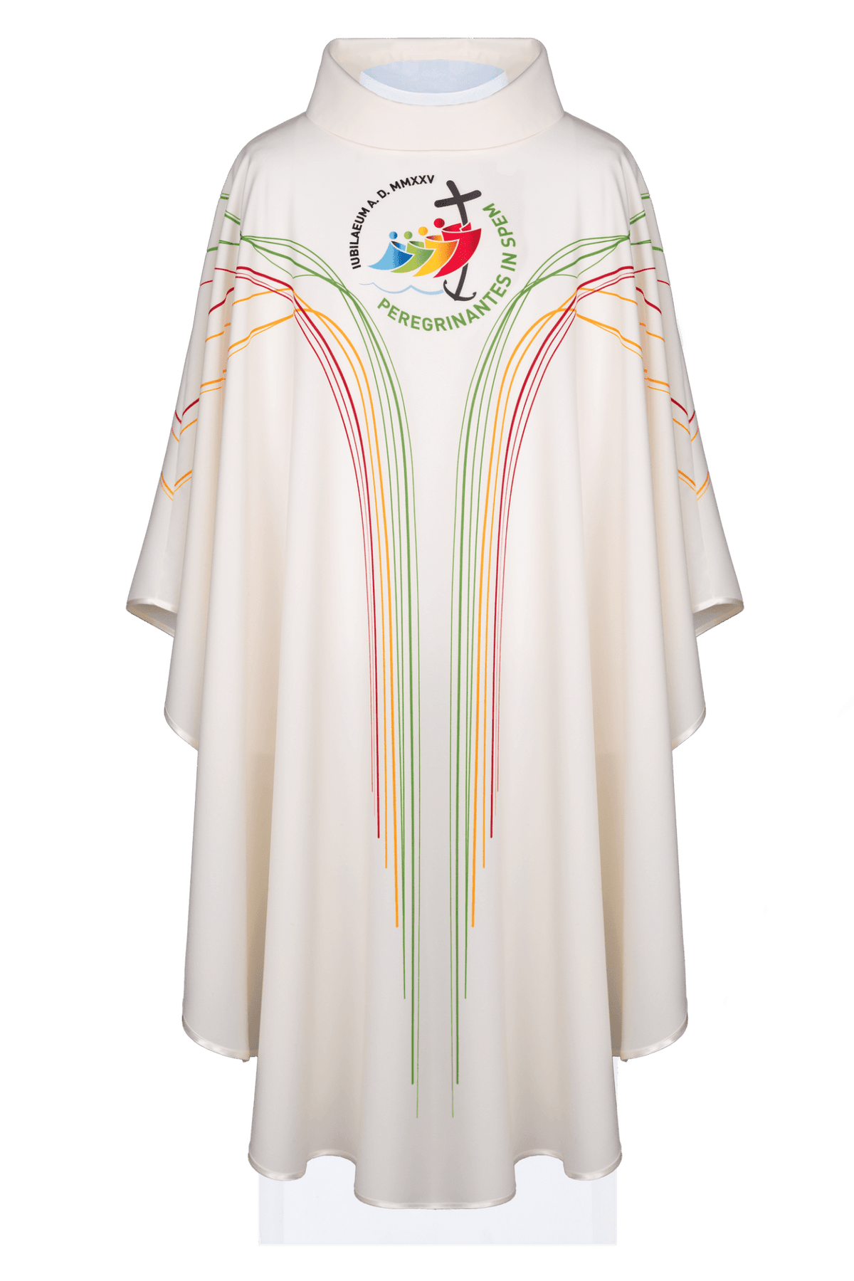 Chasuble blanche avec impression du jubilé JR/011/05/12 - CHASUBLES.FR
