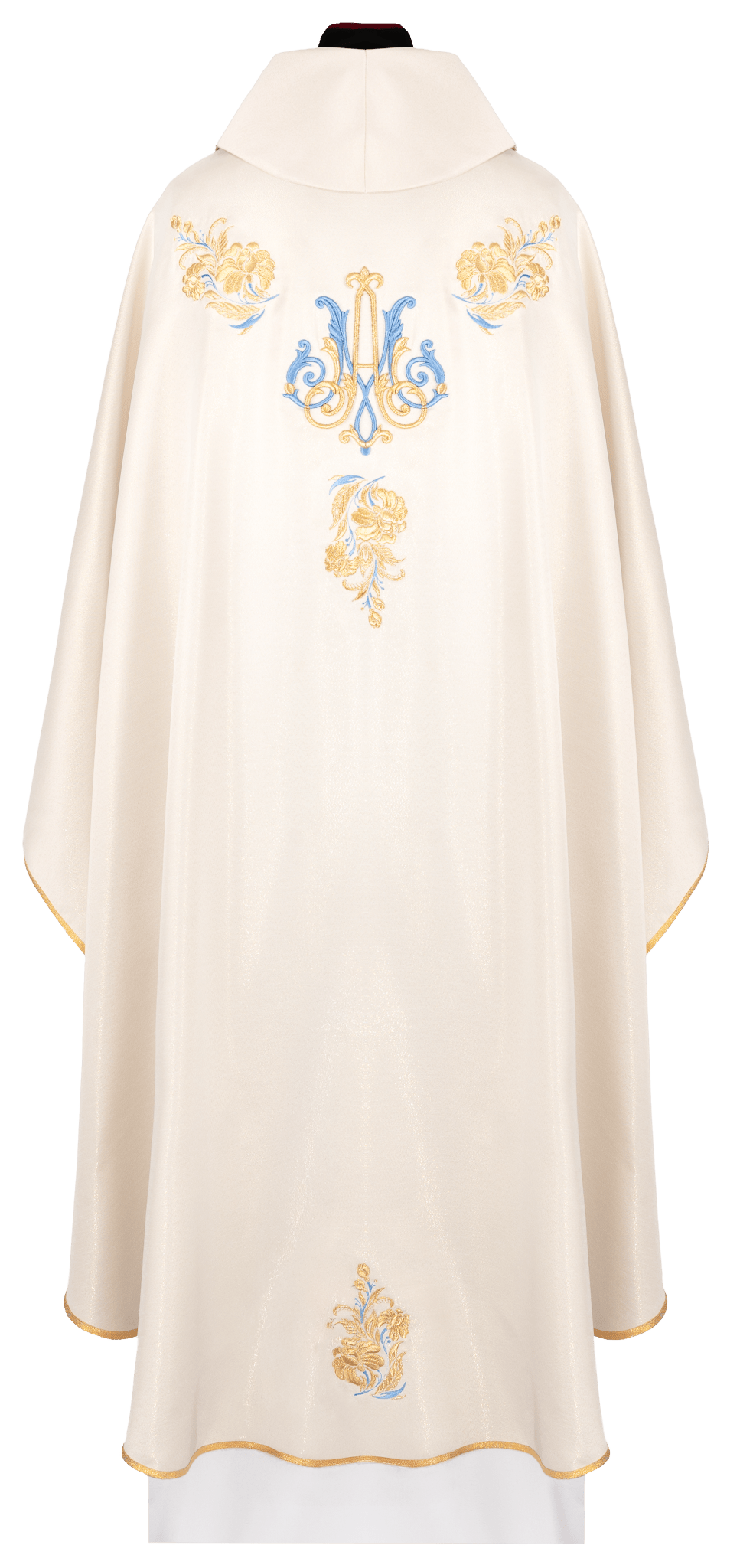 Chasuble brodé avec un motif marial en écru KDT/7043/05/54 ECRU - CHASUBLES.FR