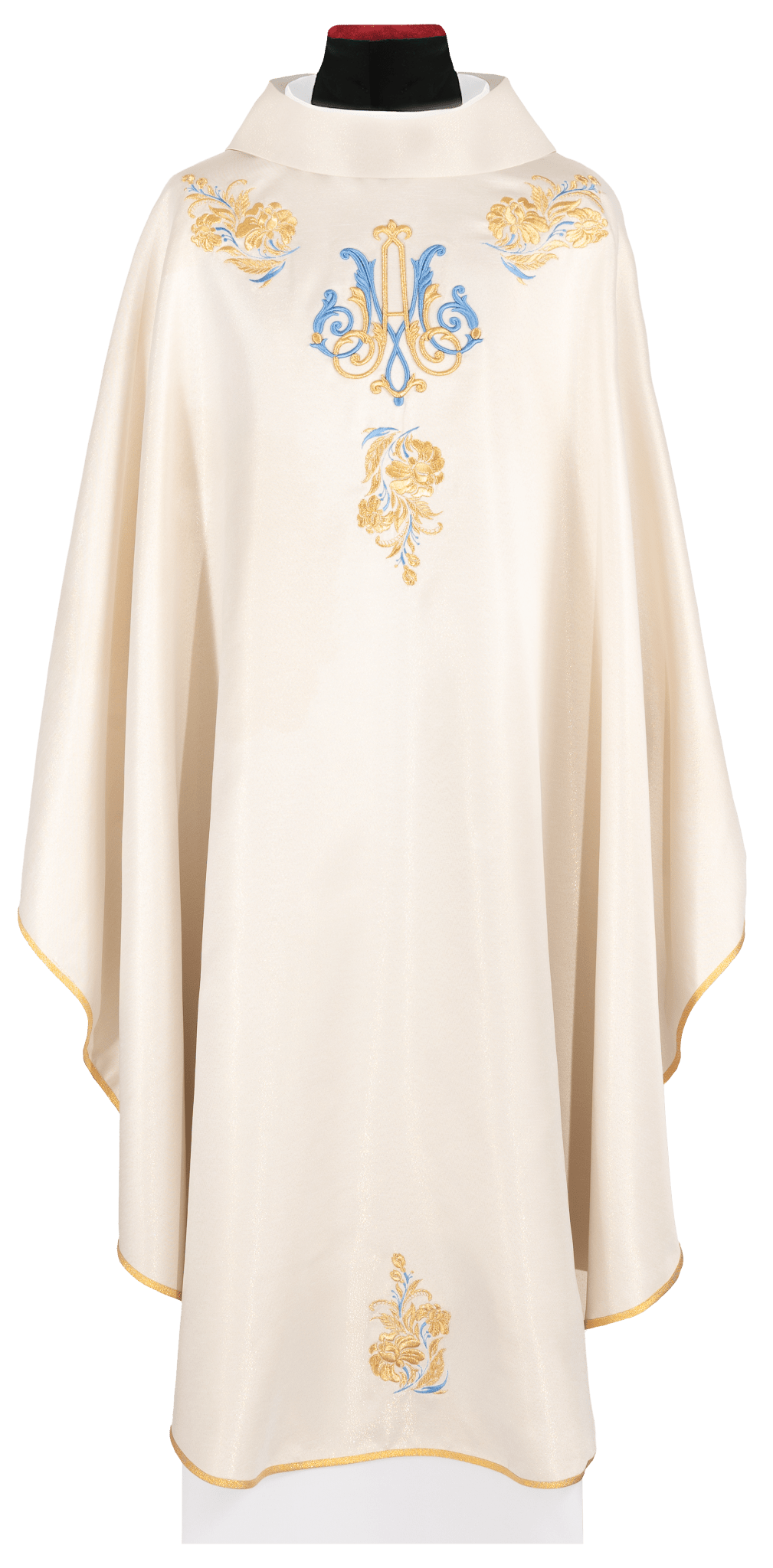 Chasuble brodé avec un motif marial en écru KDT/7043/05/54 ECRU - CHASUBLES.FR