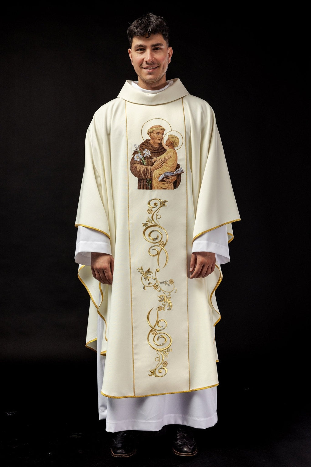 Chasuble brodée à l'effigie de saint Antoine KOW2/013/05/01 - CHASUBLES.FR