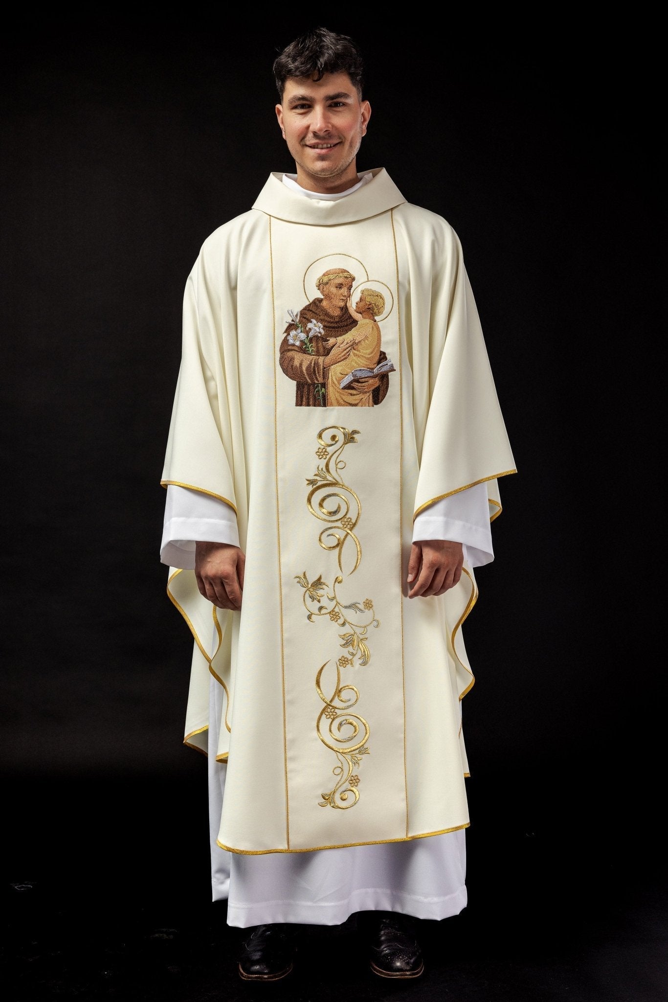 Chasuble brodée à l'effigie de saint Antoine KOW2/013/05/01 - CHASUBLES.FR