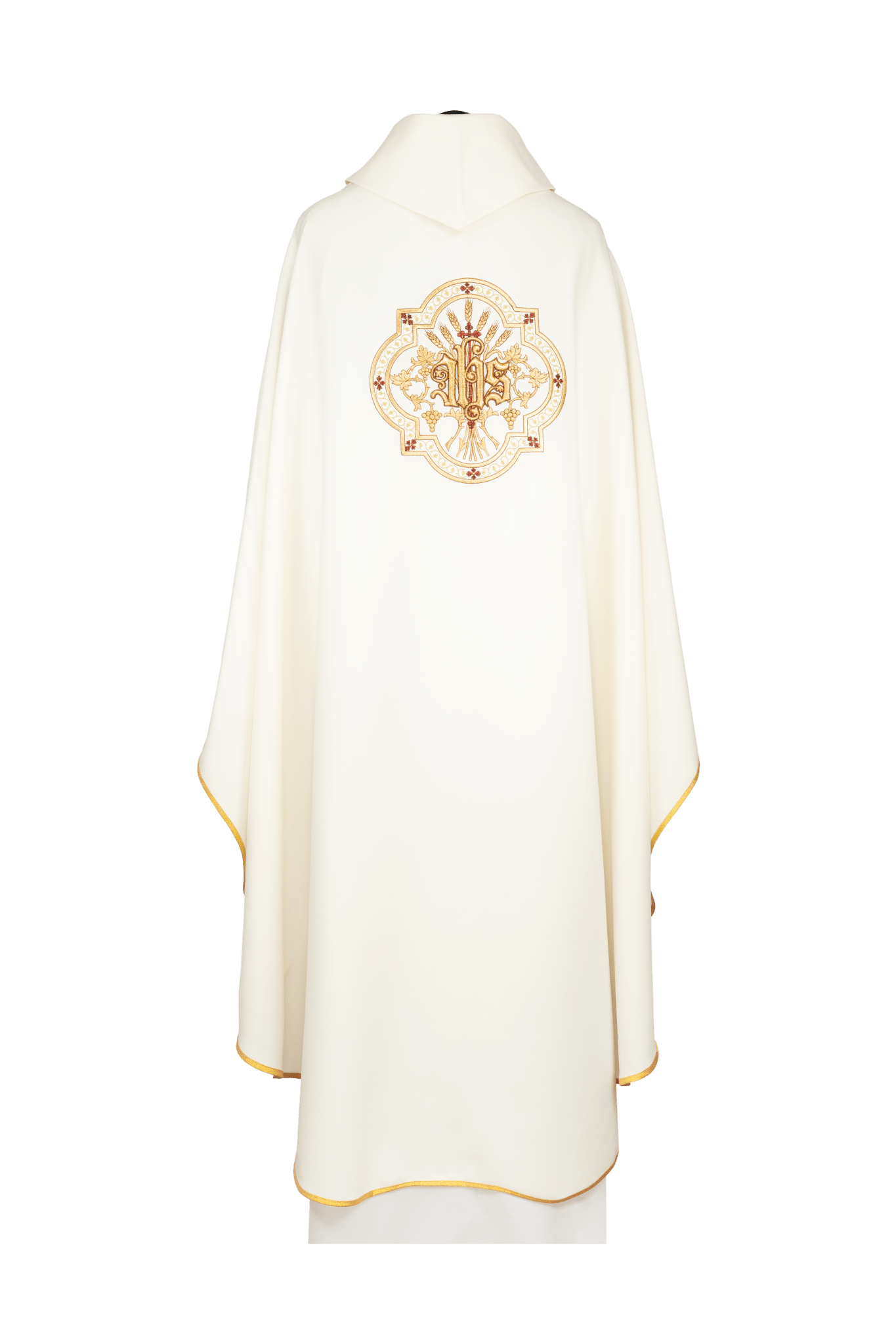 Chasuble brodée avec motif du Calice eucharistique et du symbole IHS KDT/7071/05/01 - CHASUBLES.FR