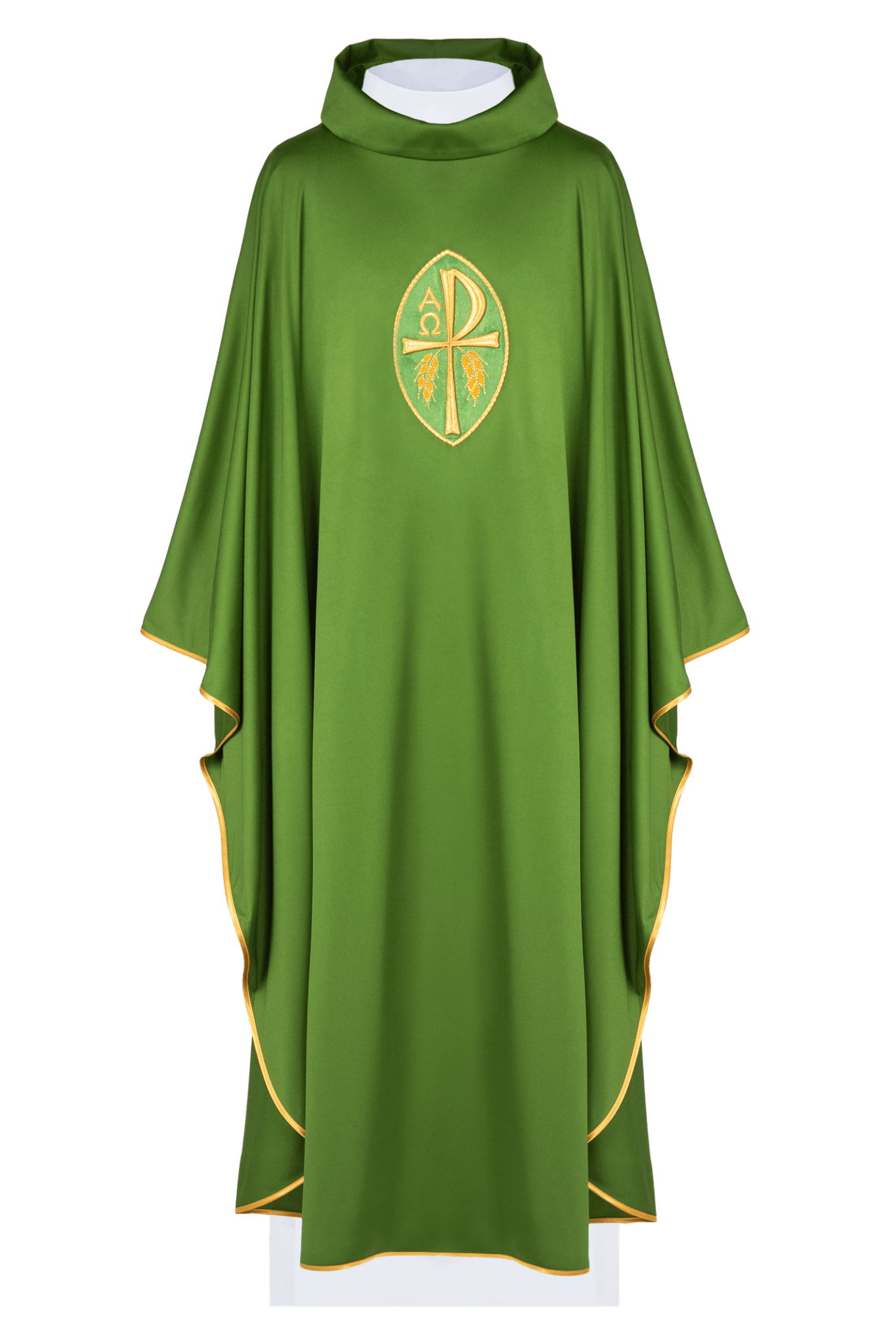 Chasuble brodée Croix verte KOR/387/01/78 - CHASUBLES.FR
