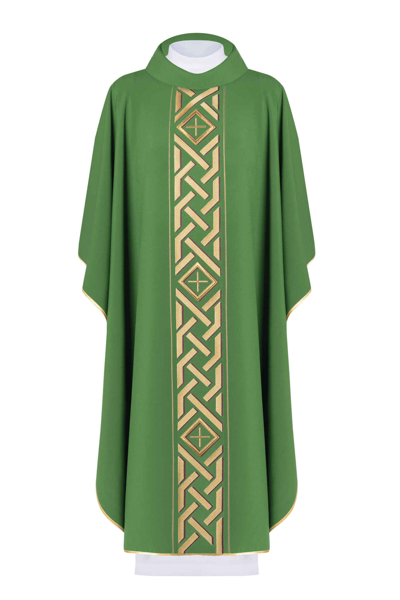 Chasuble brodée Croix verte KOR/271/01/71 - CHASUBLES.FR