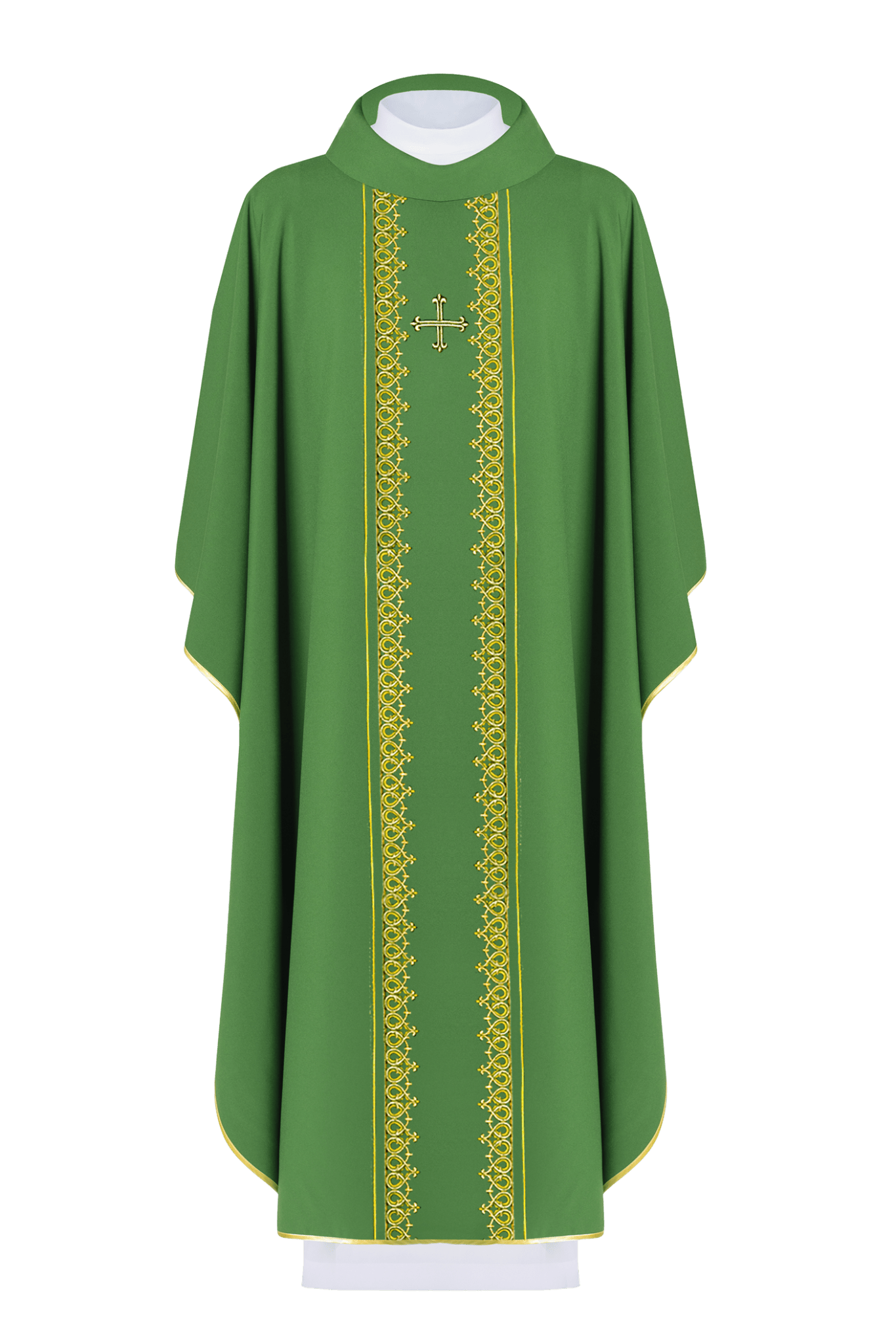 Chasuble brodée Croix verte KOR/272/01/54 - CHASUBLES.FR