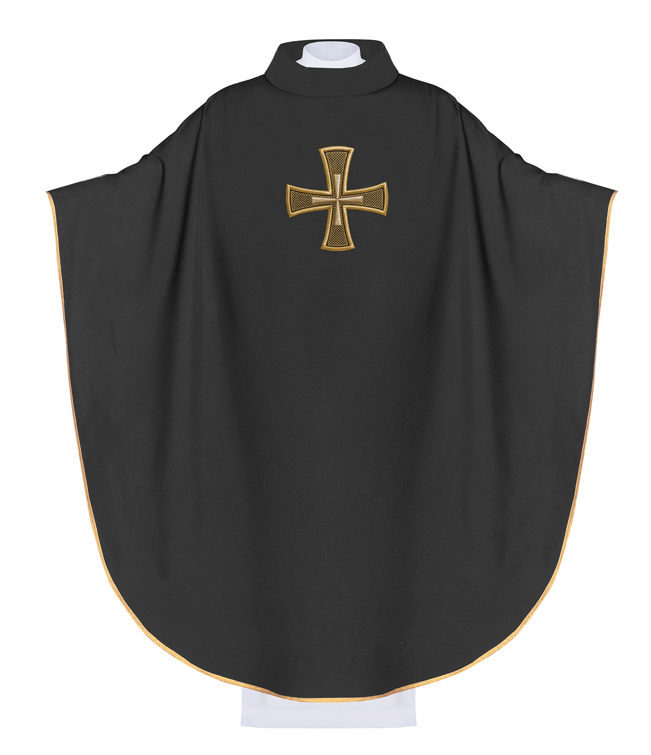 Chasuble brodée IHS Noir KOR/258/07/12 - CHASUBLES.FR