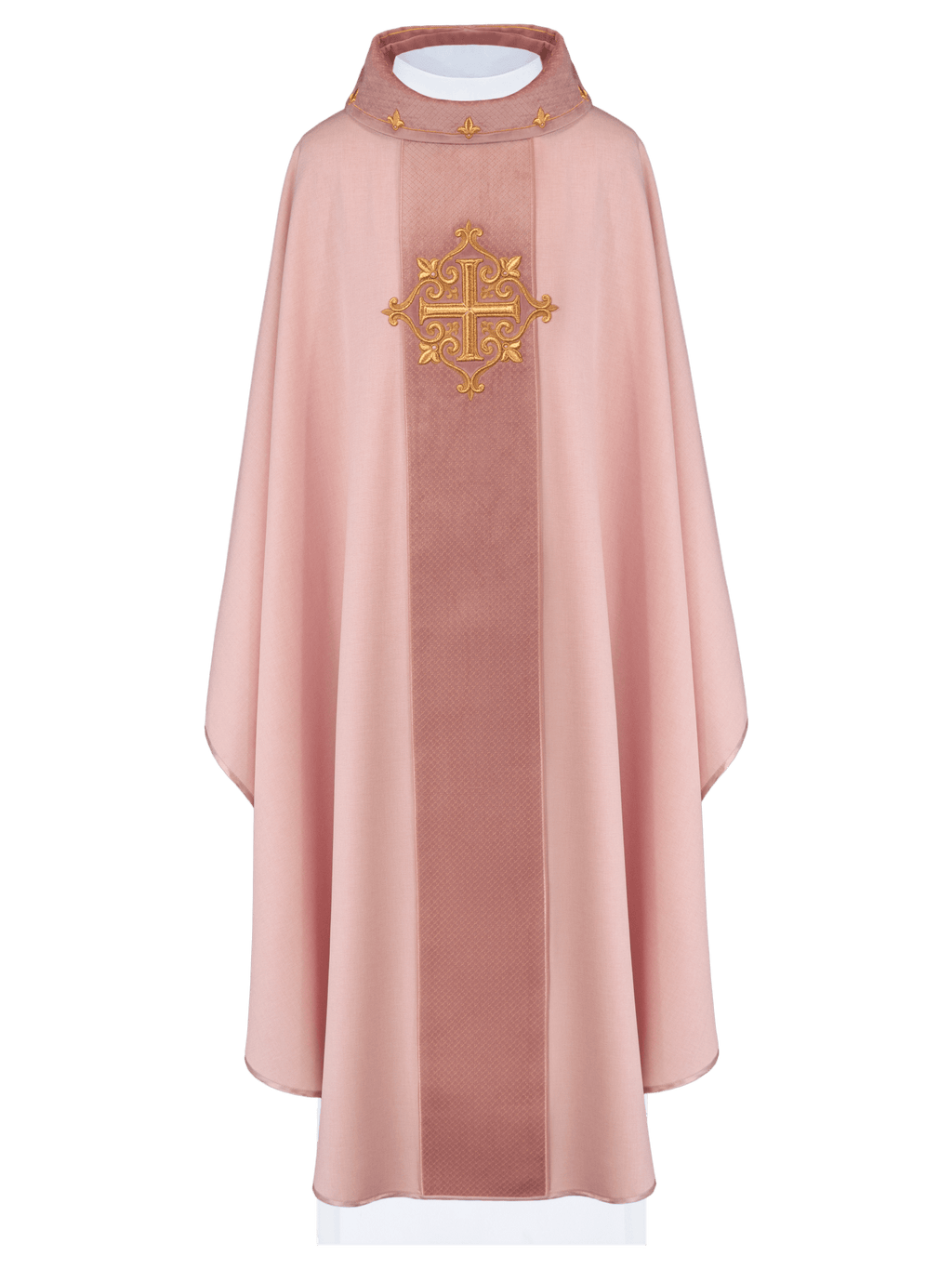 Chasuble brodée sur velours avec le symbole de la Croix Rose LE/7029/08 - CHASUBLES.FR