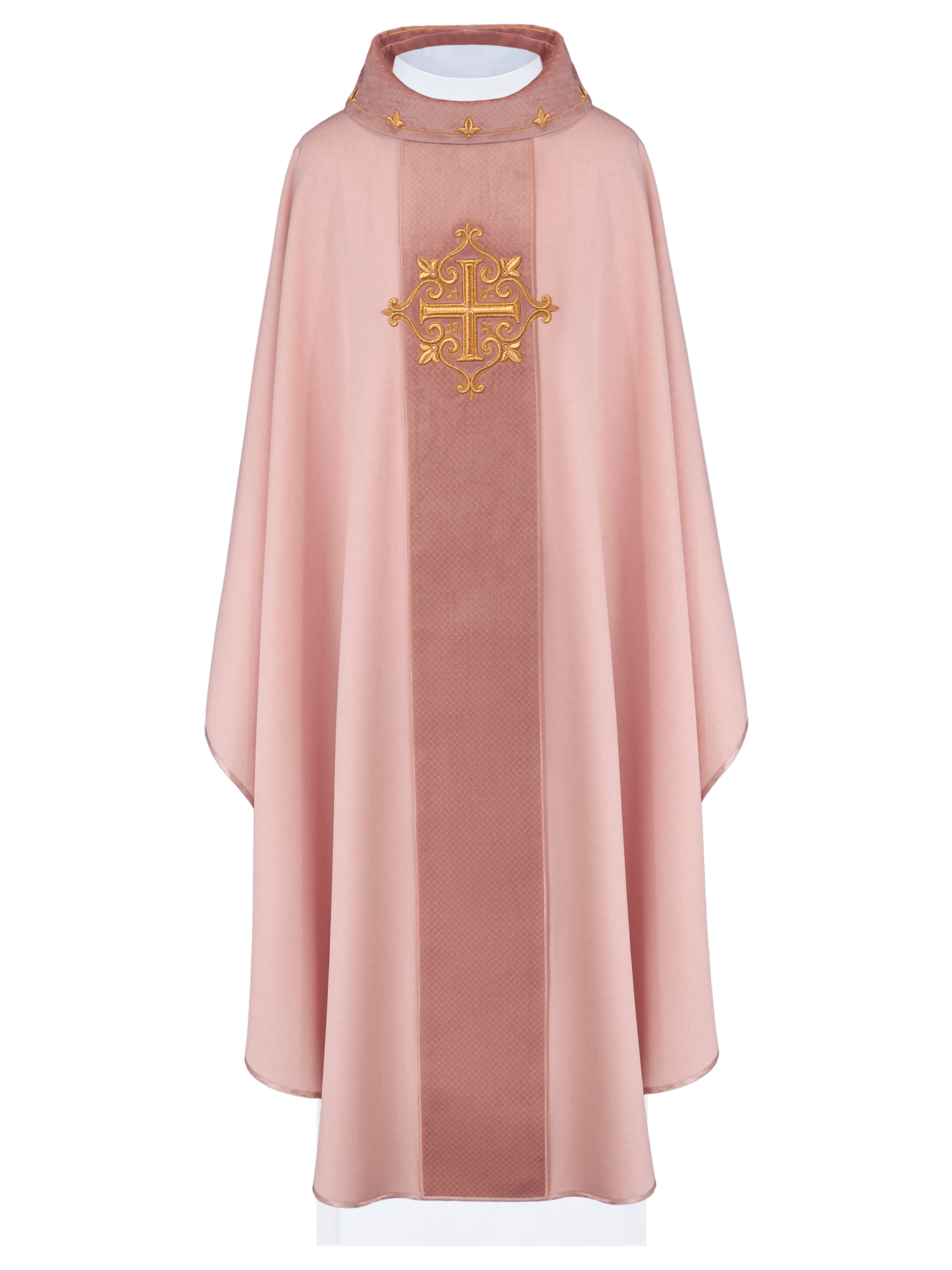 Chasuble brodée sur velours avec le symbole de la Croix Rose LE/7029/08 - CHASUBLES.FR