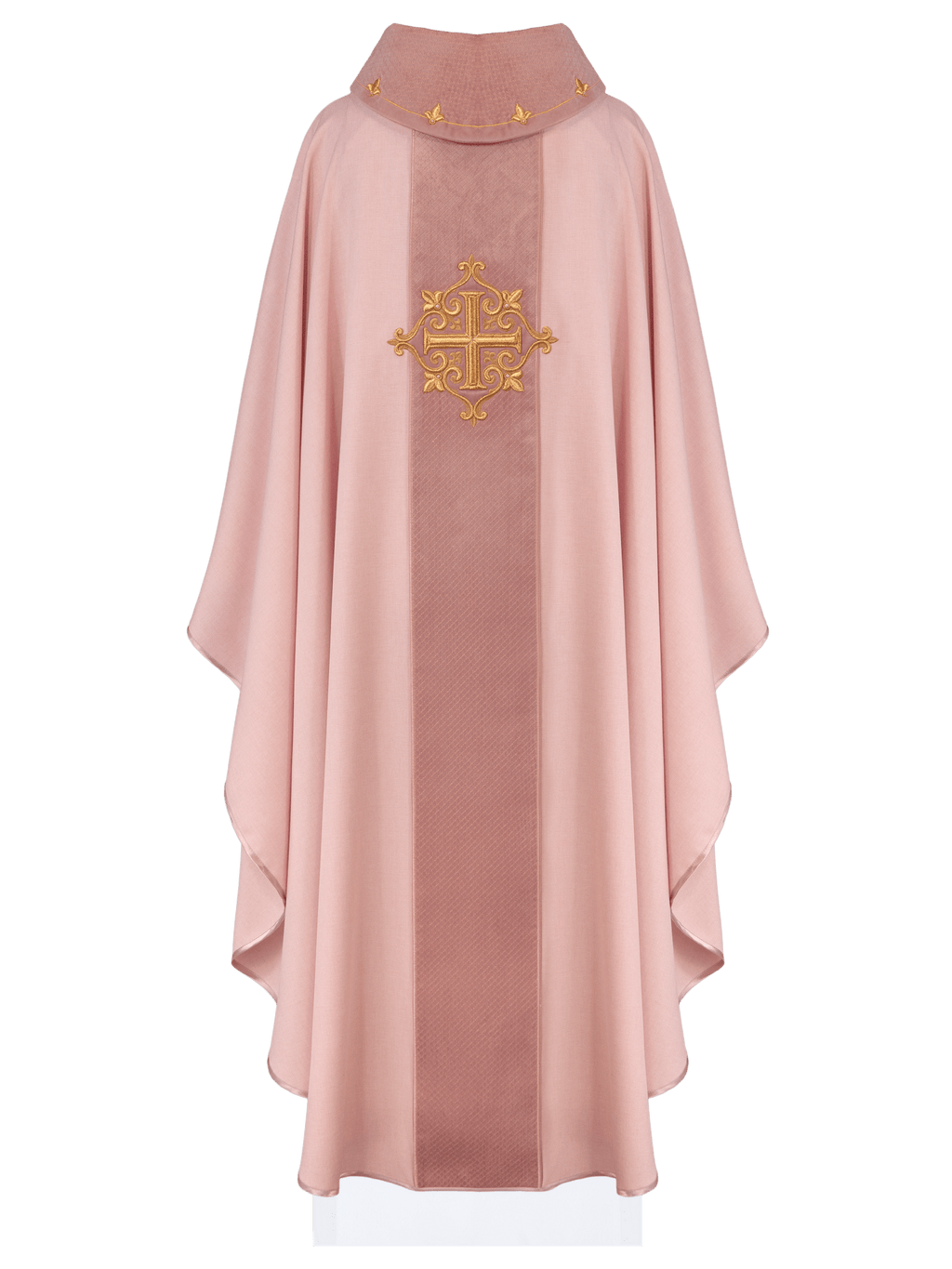 Chasuble brodée sur velours avec le symbole de la Croix Rose LE/7029/08 - CHASUBLES.FR