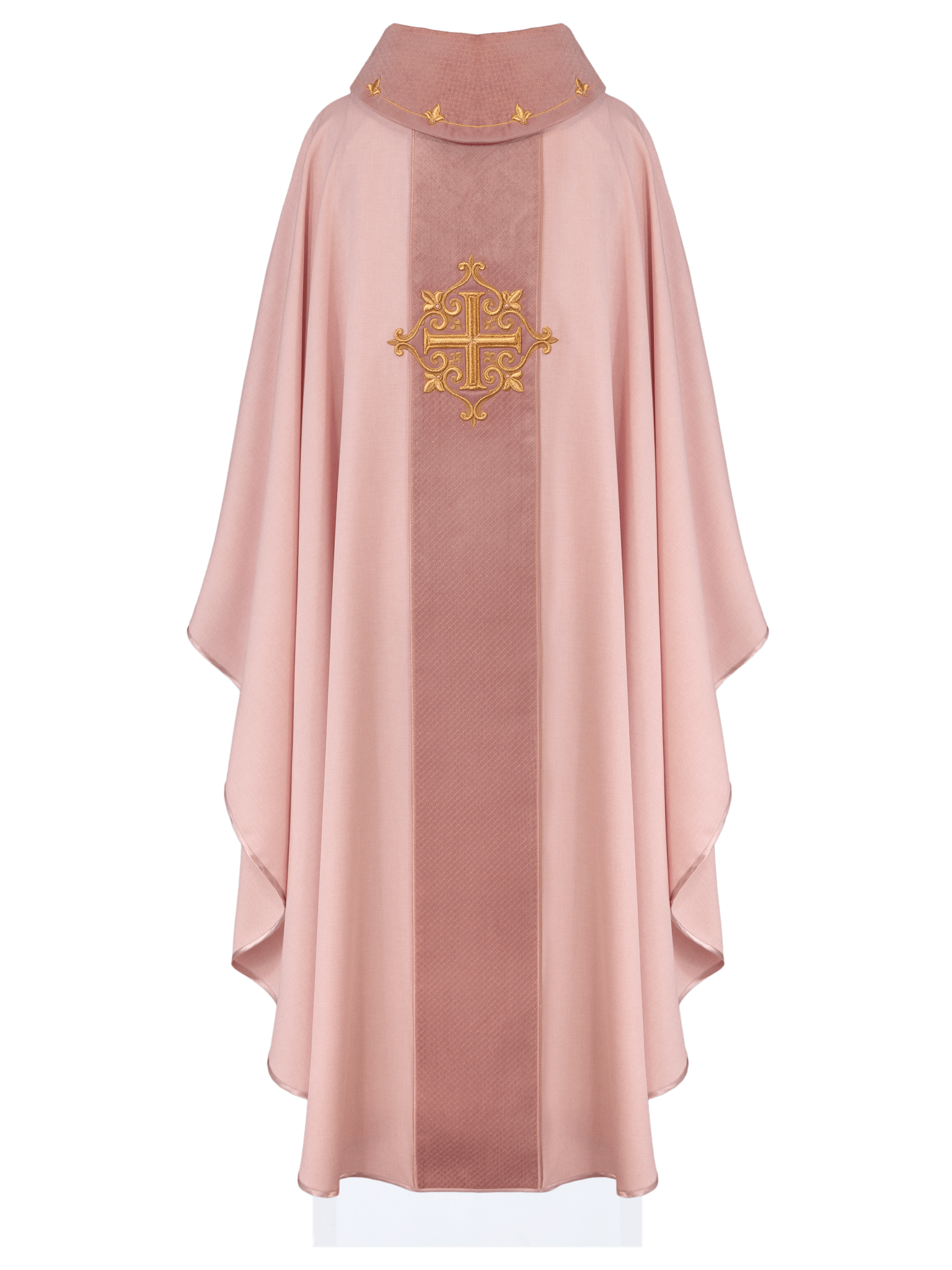 Chasuble brodée sur velours avec le symbole de la Croix Rose LE/7029/08 - CHASUBLES.FR