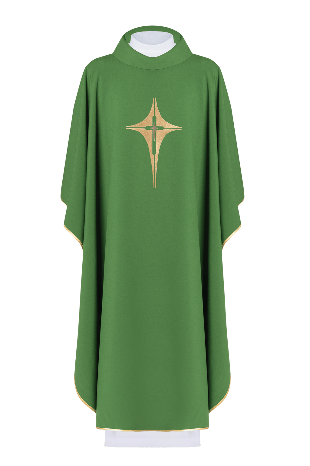 Chasuble brodée verte avec croix KOR/002/01/12 ZIELONY - CHASUBLES.FR