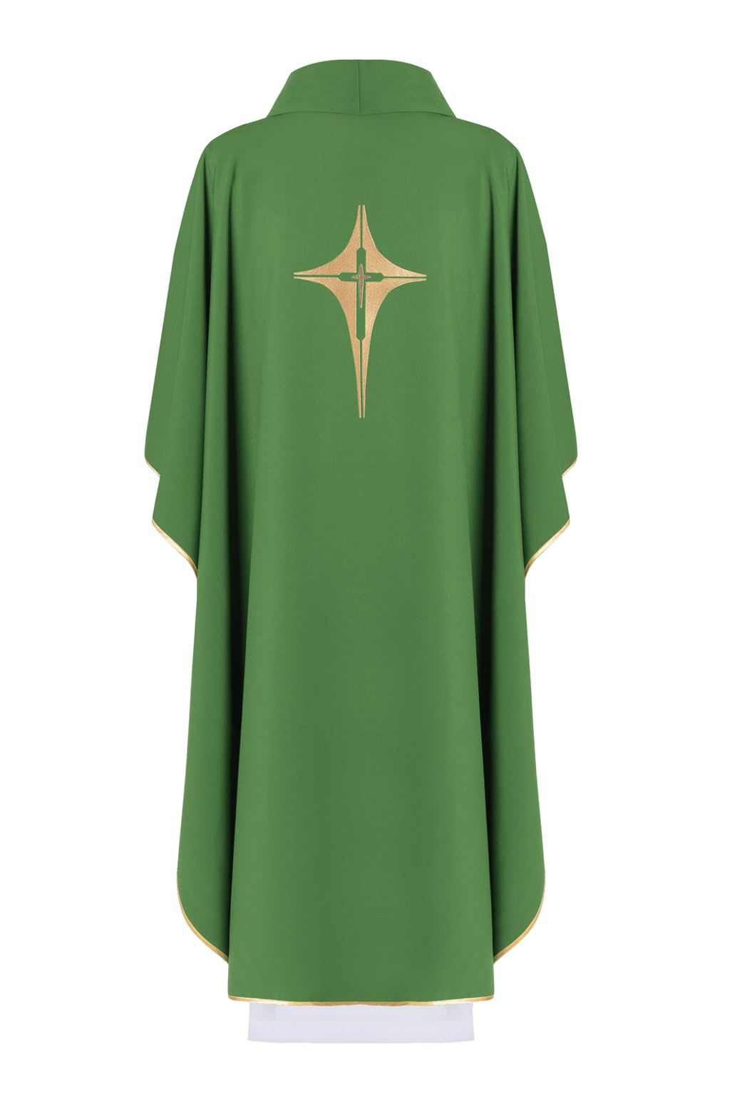 Chasuble brodée verte avec croix KOR/002/01/12 ZIELONY - CHASUBLES.FR