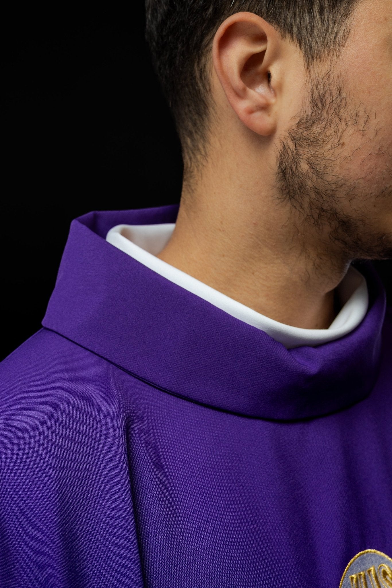 Chasuble calice Croix et raisins écru KOR/208/03/12 FIOLET - CHASUBLES.FR