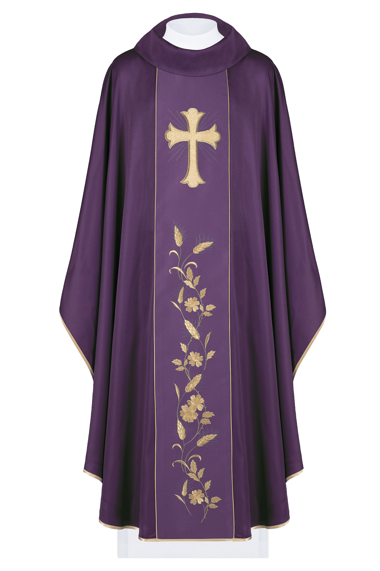 Chasuble Croix et oreilles en violet KOR/375/03/53 FIOLET - CHASUBLES.FR
