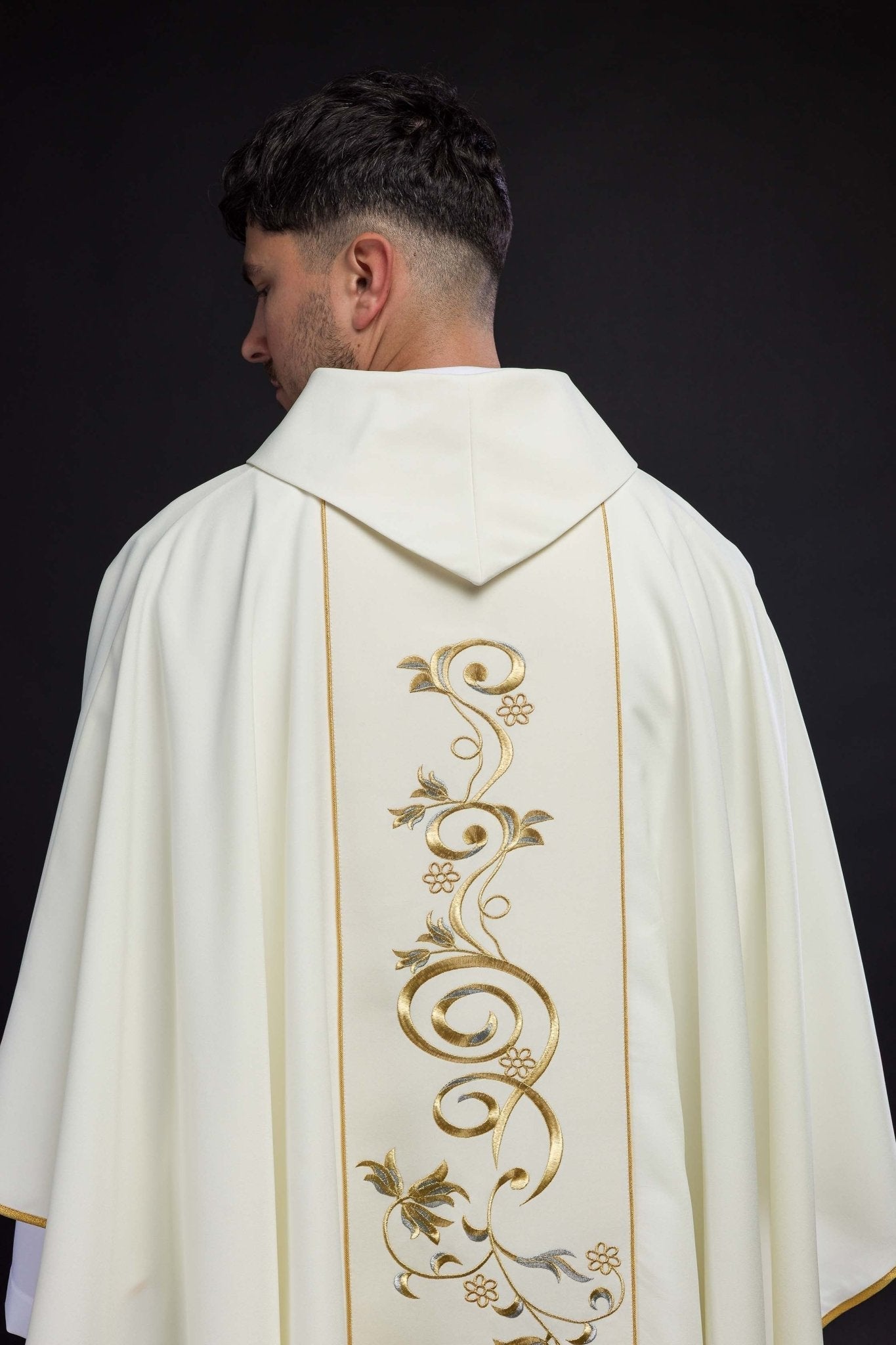 Chasuble de mariage avec alliances en écru KOR/197/05/01 ECRU - CHASUBLES.FR
