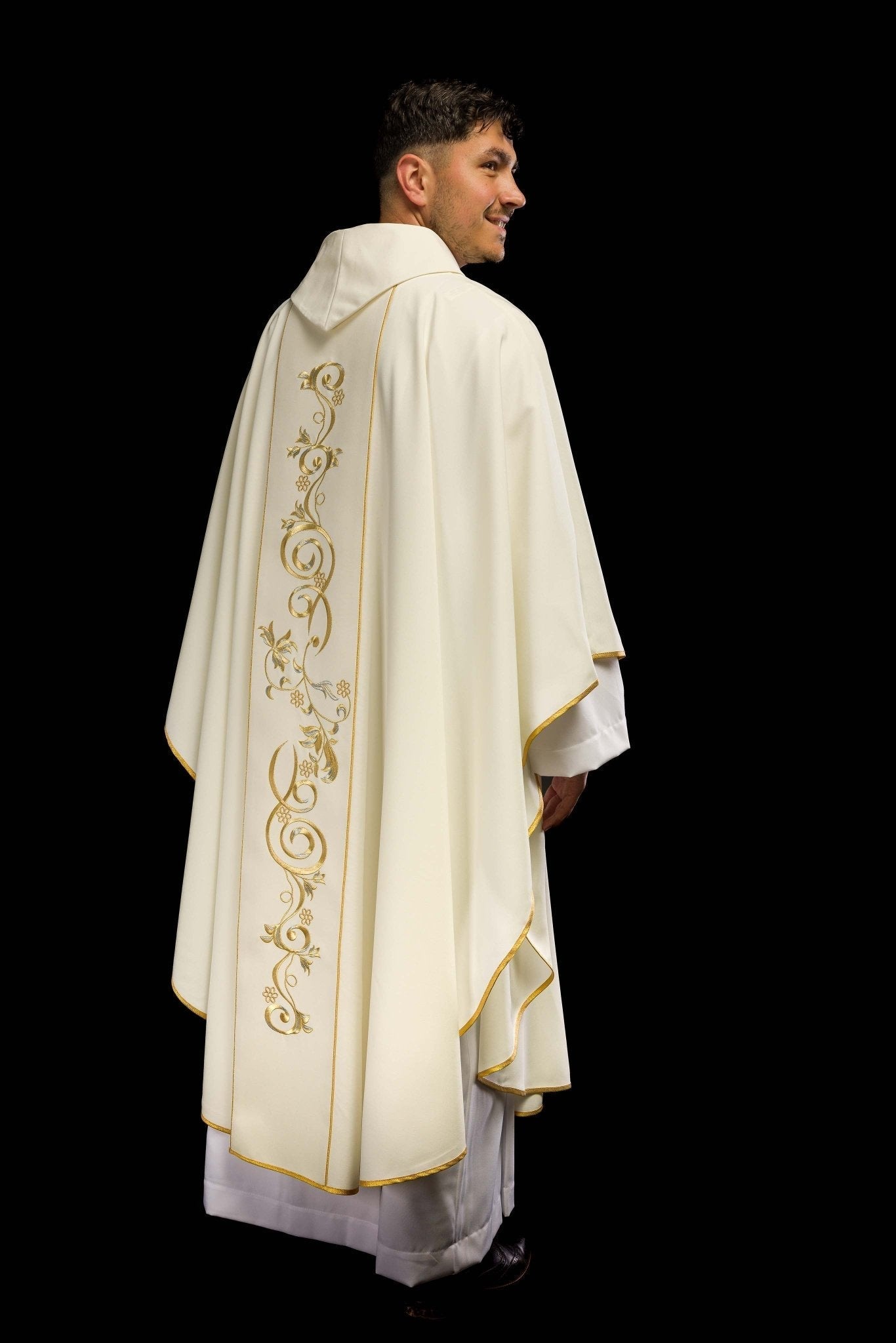 Chasuble de mariage avec alliances en écru KOR/197/05/01 ECRU - CHASUBLES.FR