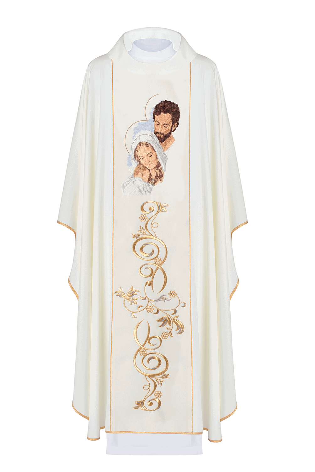 Chasuble de Noël avec l'image de la Sainte Famille KOR/196/05/01 ECRU - CHASUBLES.FR