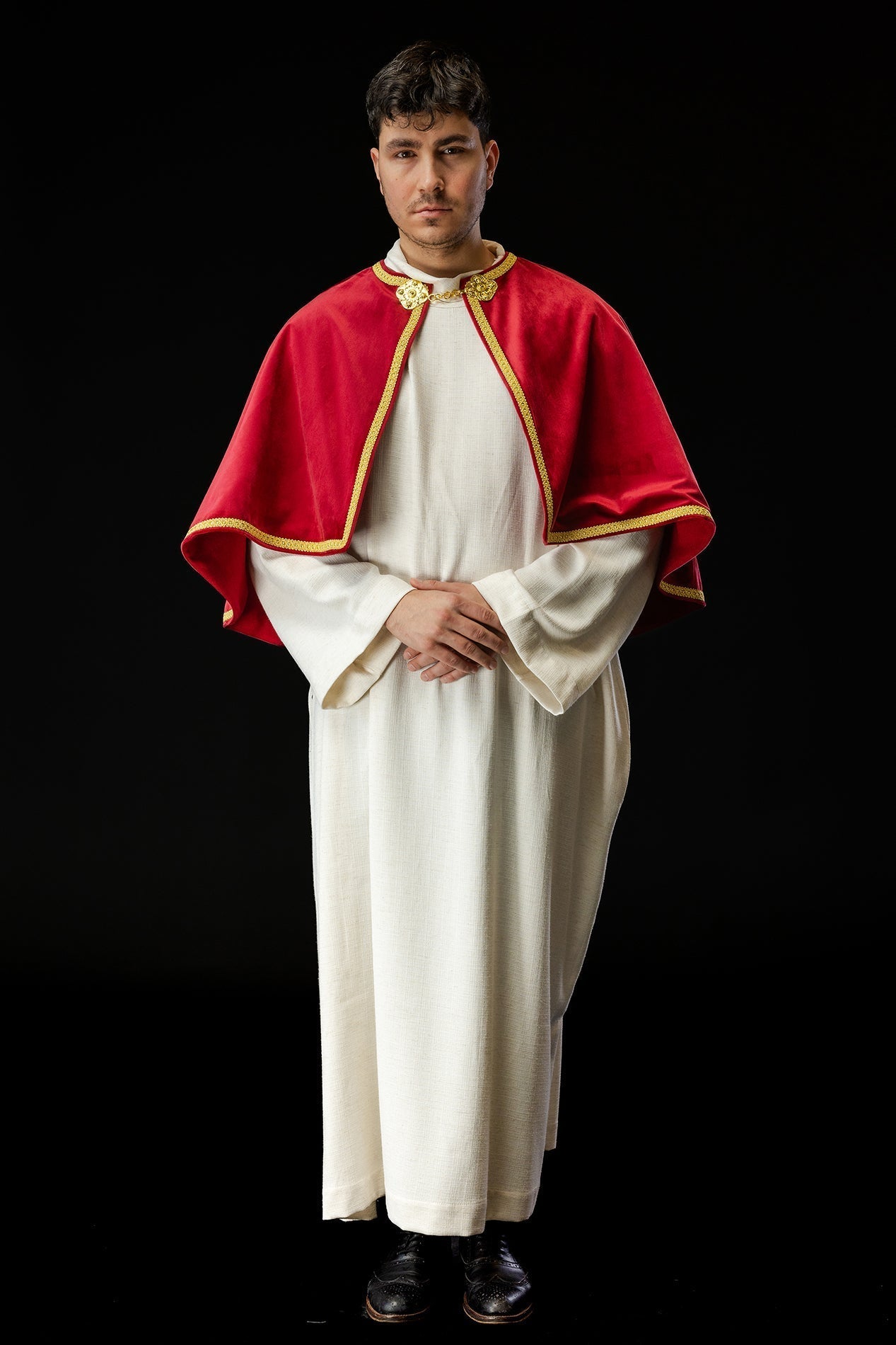 Chasuble d'enfant de chœur en velours avec fermeture rouge KKP/041/02/76 - CHASUBLES.FR
