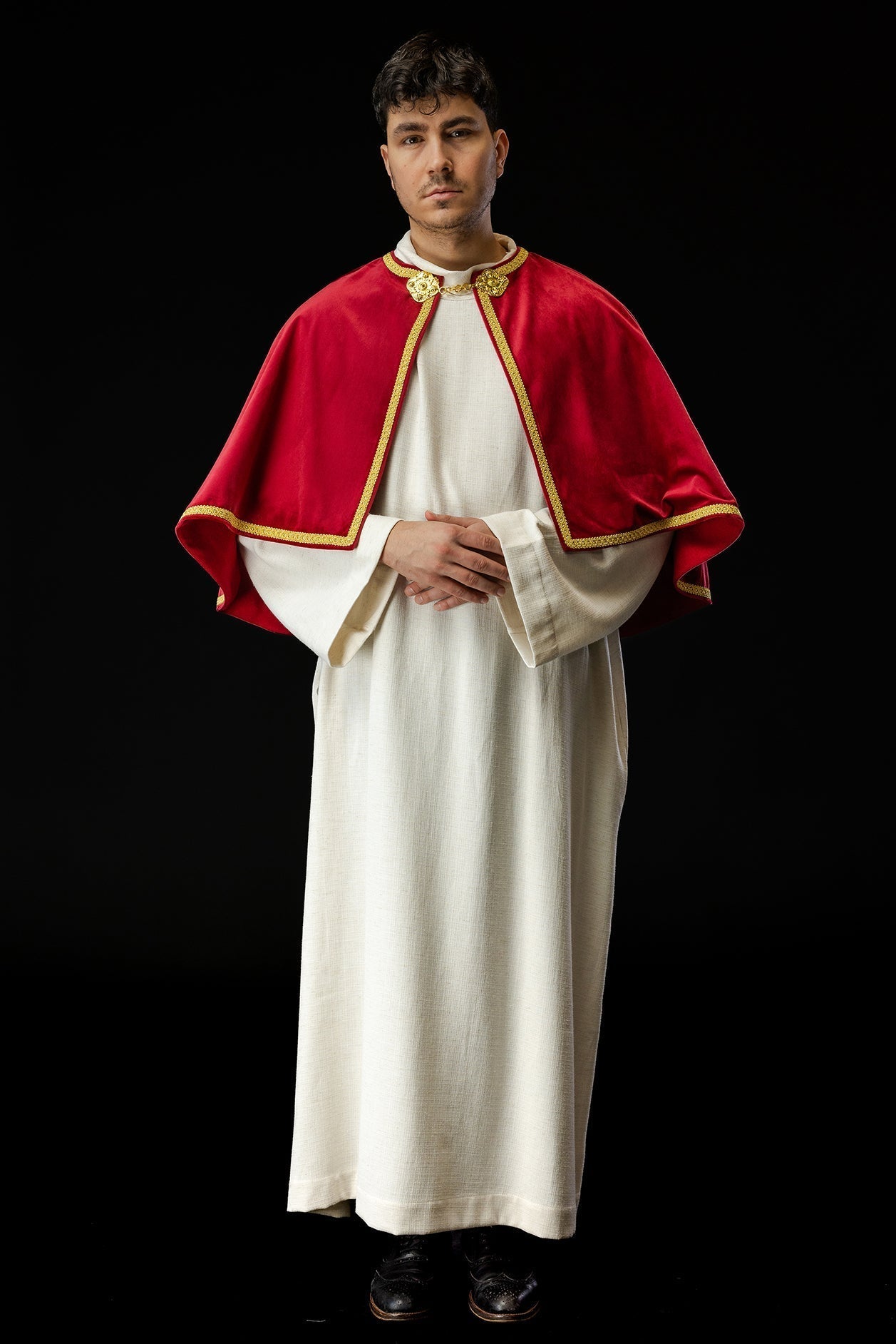 Chasuble d'enfant de chœur en velours avec fermeture rouge KKP/041/02/76 - CHASUBLES.FR