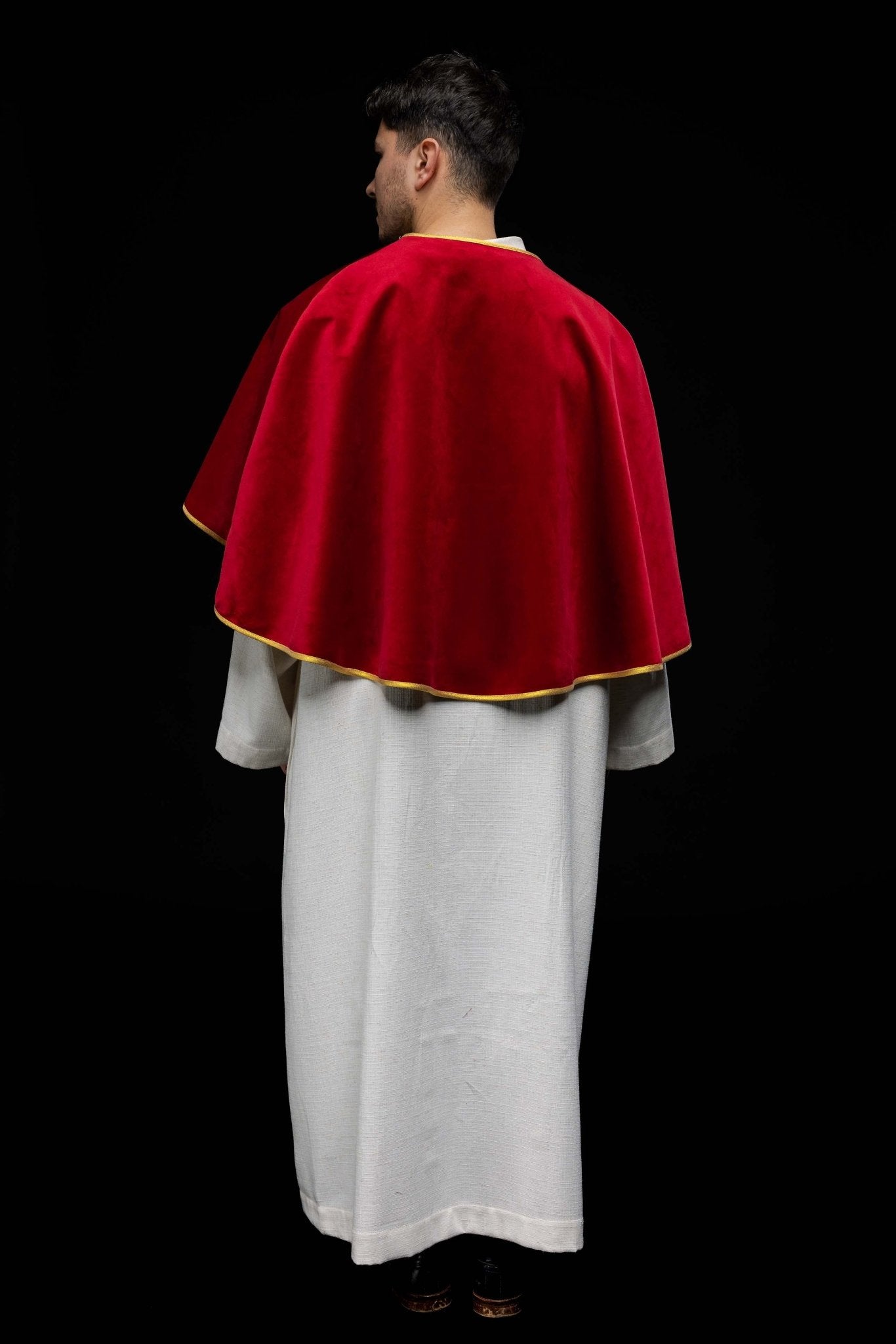 Chasuble d'enfant de chœur en velours avec liens rouge KKP/042/02/76 - CHASUBLES.FR