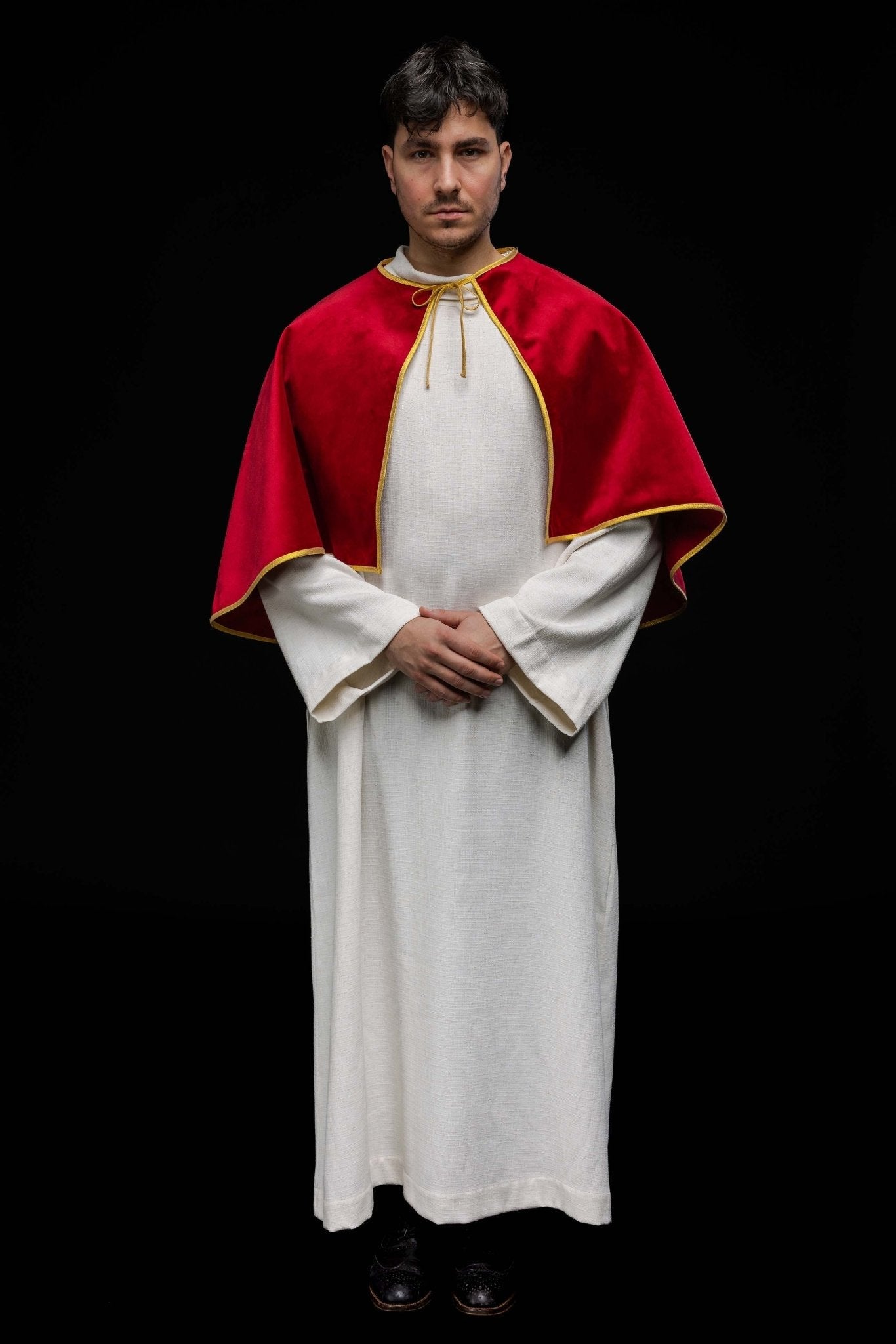 Chasuble d'enfant de chœur en velours avec liens rouge KKP/042/02/76 - CHASUBLES.FR