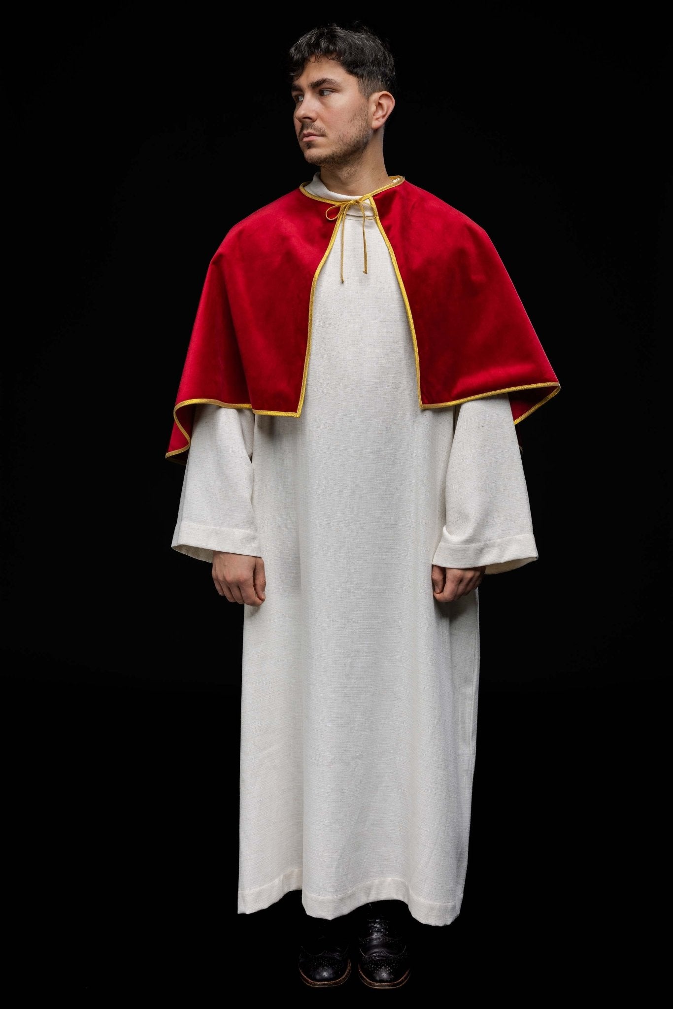 Chasuble d'enfant de chœur en velours avec liens rouge KKP/042/02/76 - CHASUBLES.FR