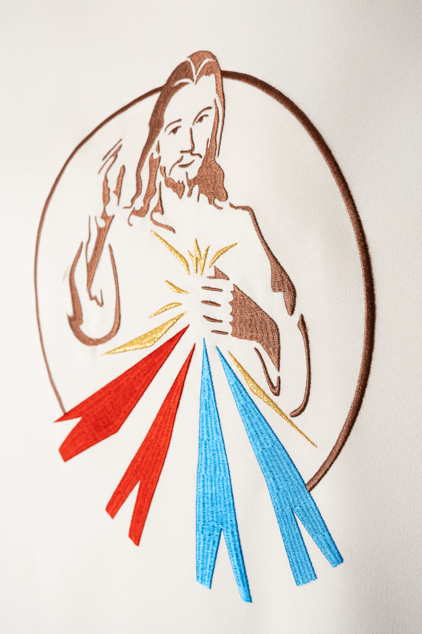 Chasuble écrue avec l’image de Jésus Miséricordieux KDT/7058/05/01 - CHASUBLES.FR