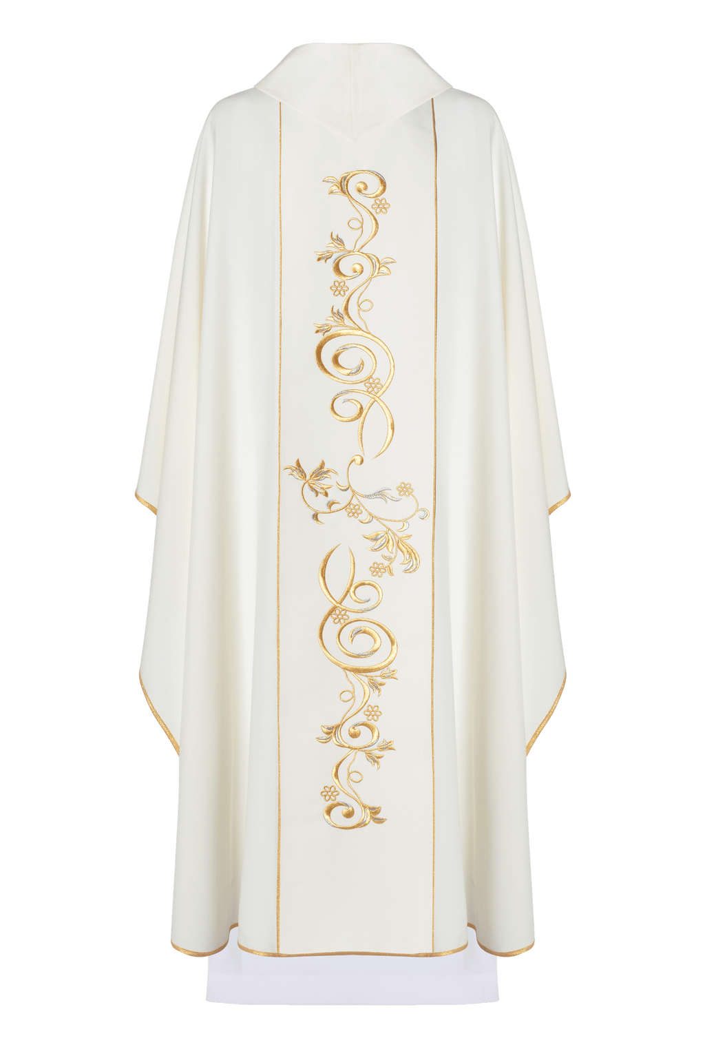 Chasuble élégante en écru avec l'image de Jésus le Bon Pasteur KOR/202/05/01 ECRU - CHASUBLES.FR