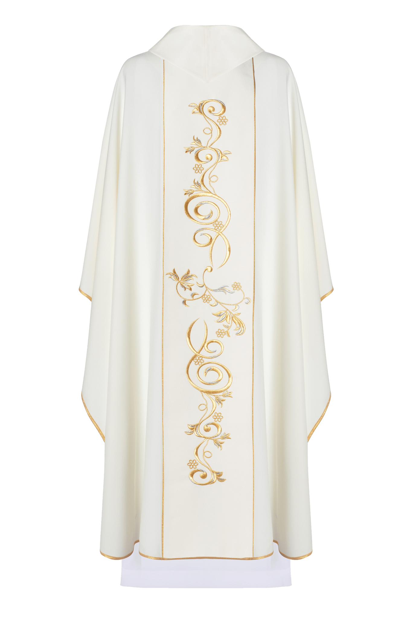 Chasuble élégante en écru avec l'image de Jésus le Bon Pasteur KOR/202/05/01 ECRU - CHASUBLES.FR