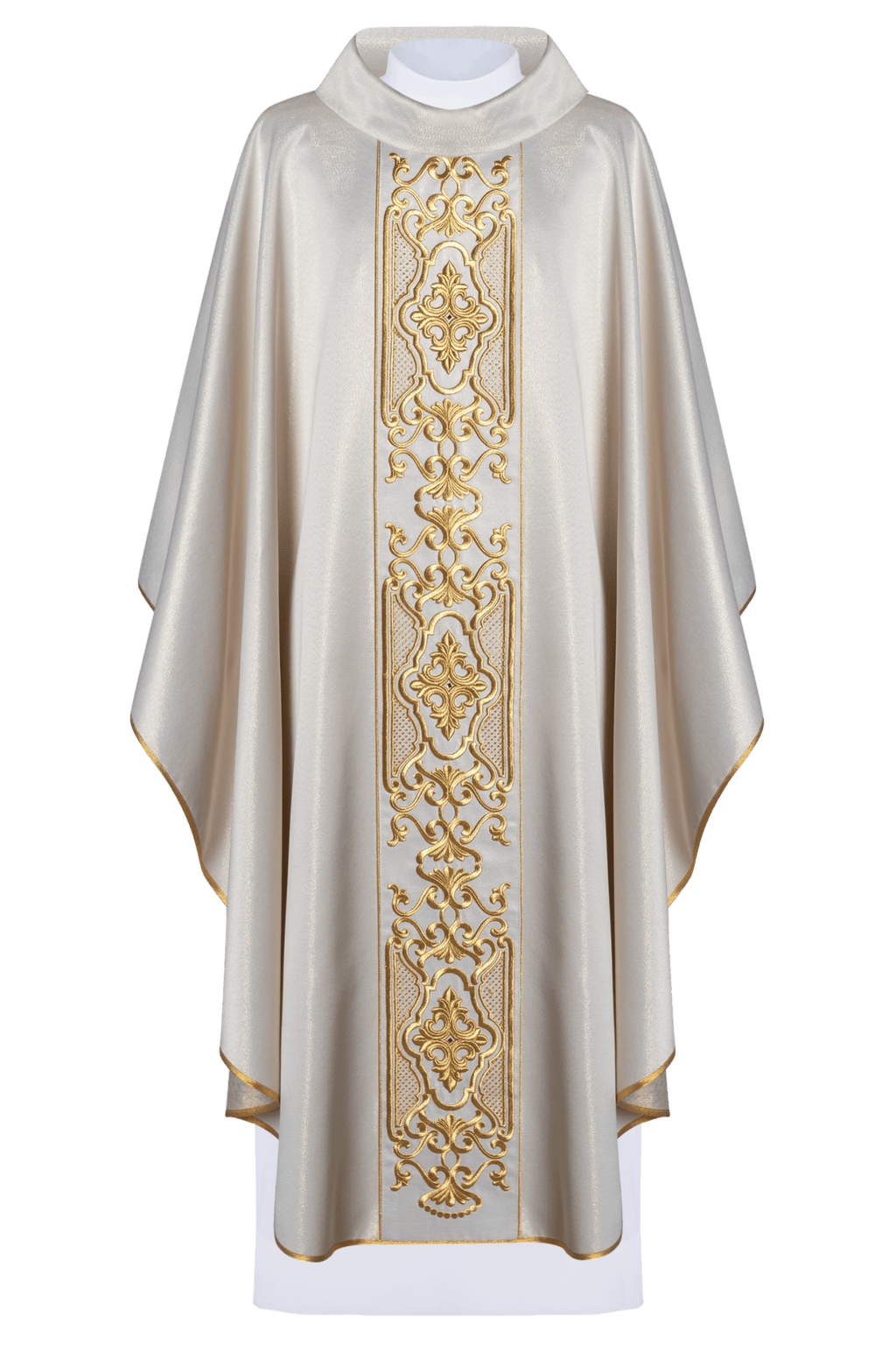 Chasuble en tissu chatoyant avec une riche broderie dorée sur la ceinture LE/7021/05 - CHASUBLES.FR