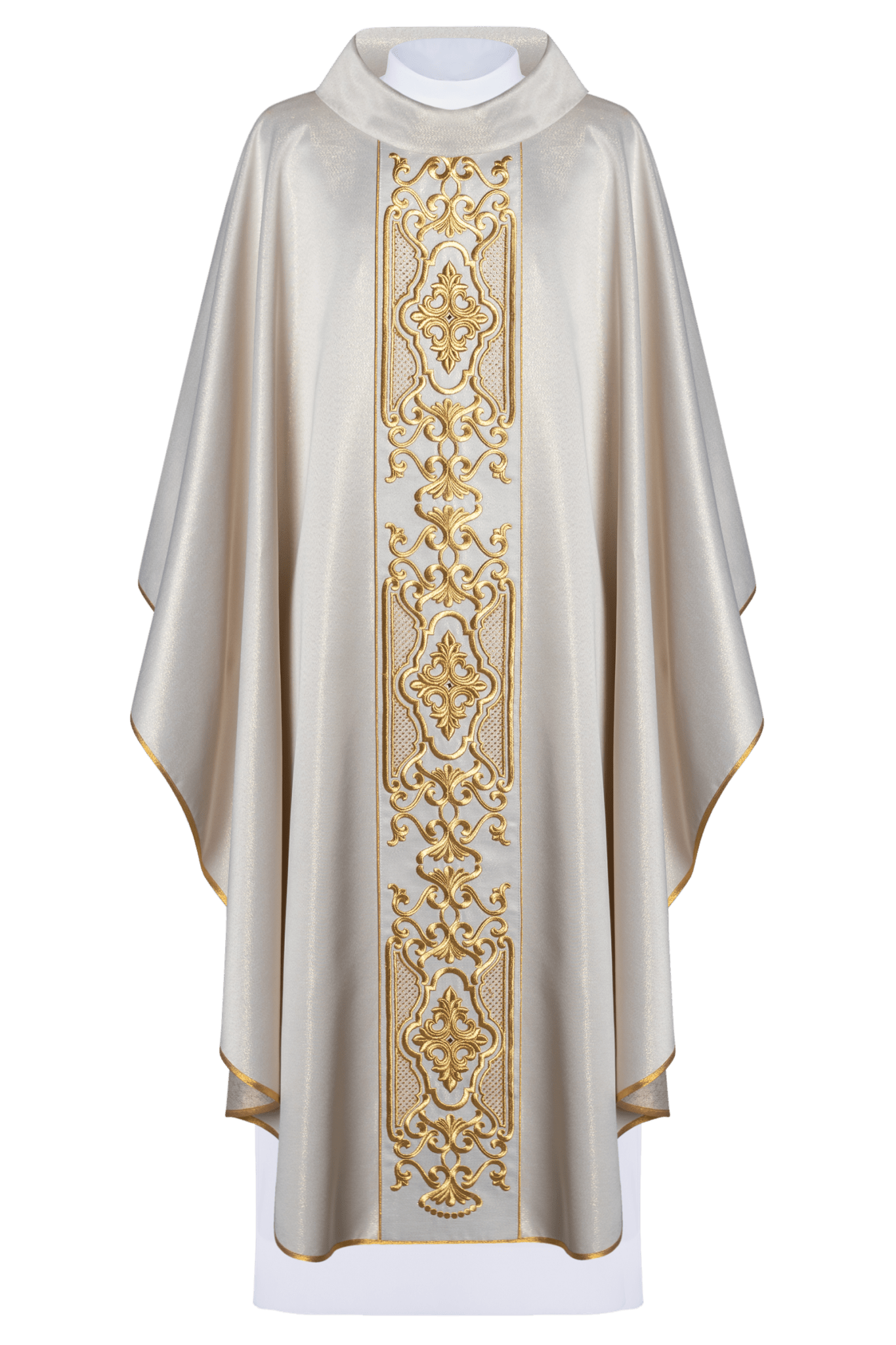 Chasuble en tissu chatoyant avec une riche broderie dorée sur la ceinture LE/7021/05 - CHASUBLES.FR