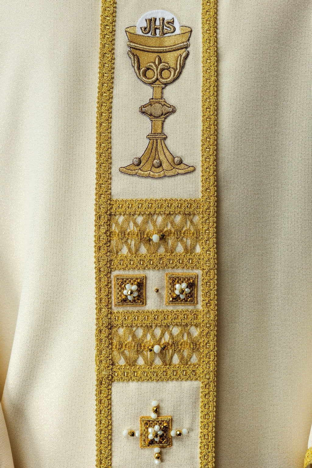 Chasuble faite à la main avec des pierres naturelles Fait à la main 7008 HM/7008/05/96 - CHASUBLES.FR