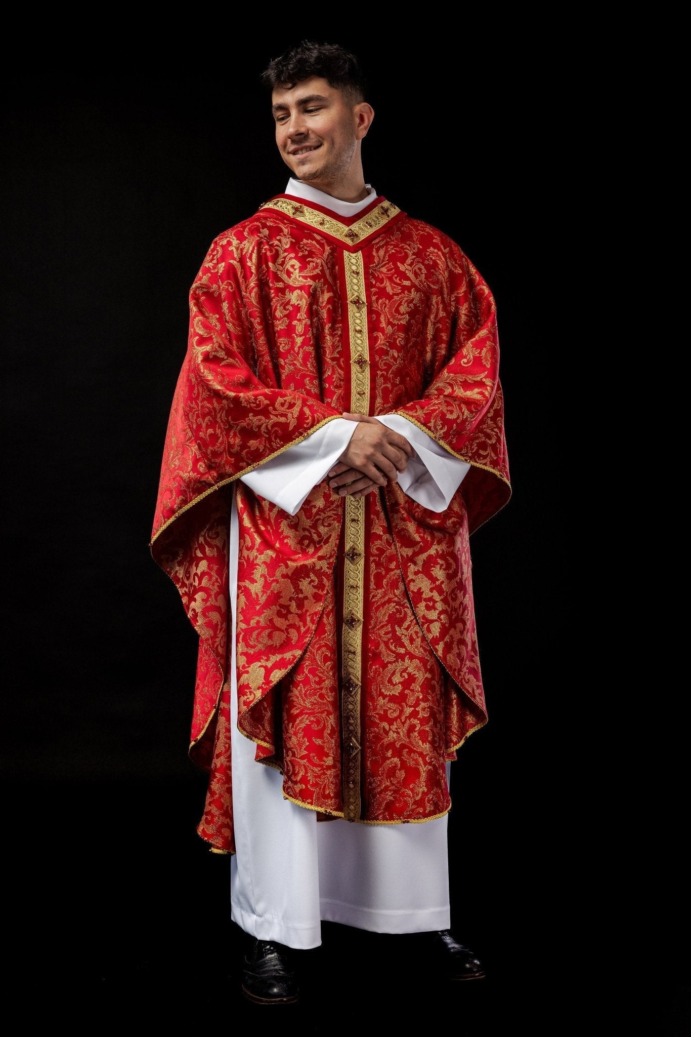 Chasuble faite à la main avec pierres naturelles Fait à la main 7003 HM/7003/02/90 - CHASUBLES.FR