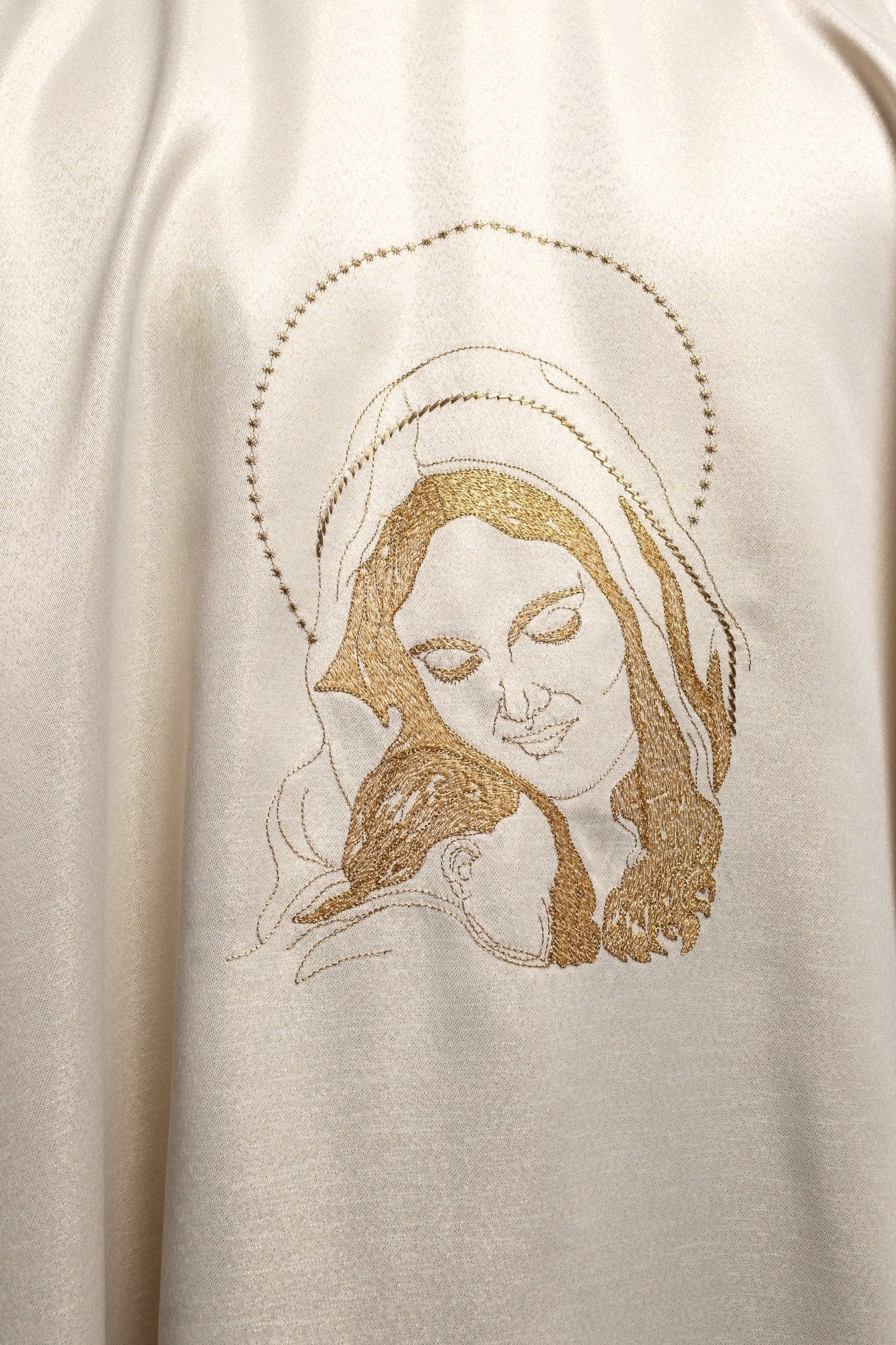 Chasuble liturgique avec l'image de la Vierge des câlins S - 7055 - 05 - 54 - CHASUBLES.FR